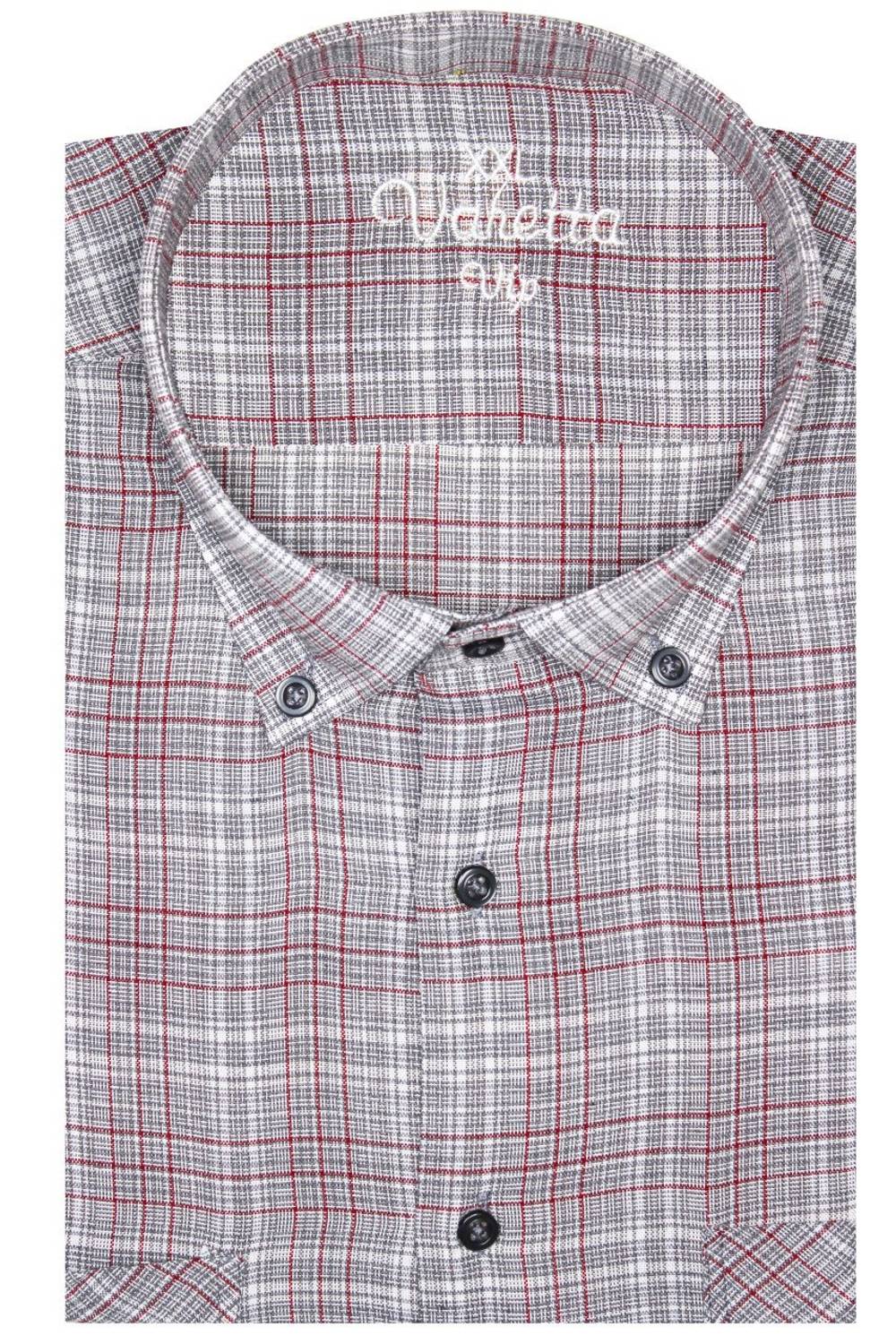 Erkek Gri Büyük Beden Kısa Kollu Tek Cepli Yaka Düğmeli Gömlek