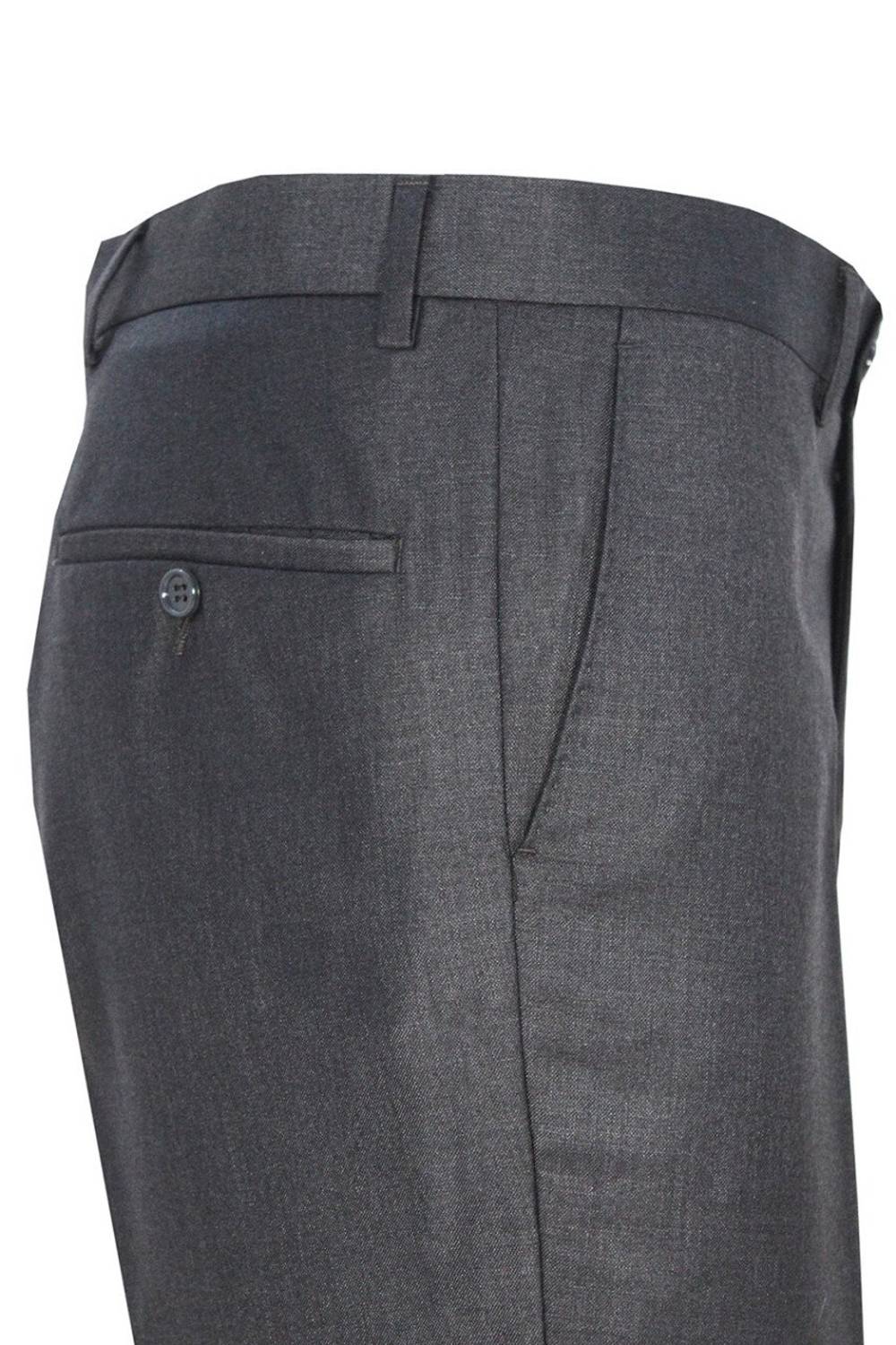 Men's Dark Smoked Polyviscon Fabric Trousers