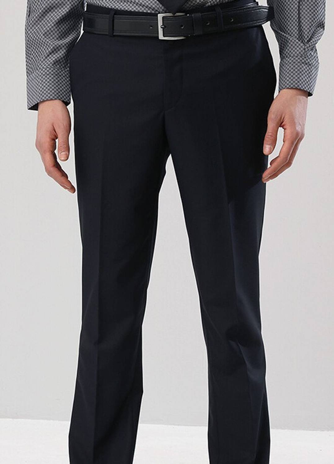 Men's Dark Smoked Polyviscon Fabric Trousers