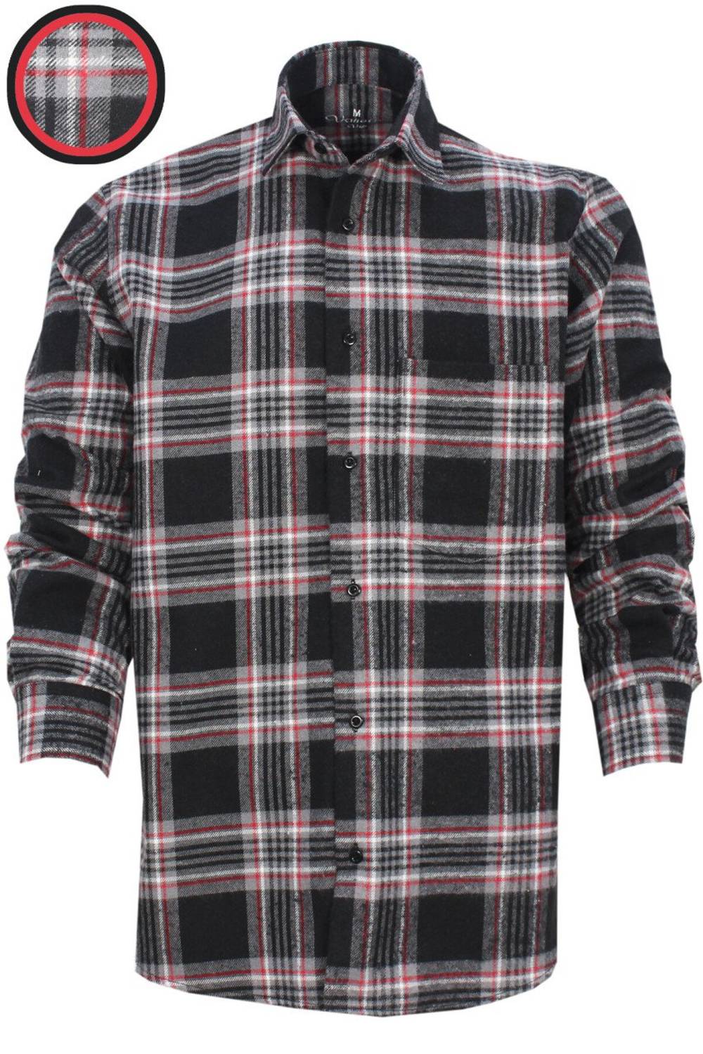 Men's Black Classic Cut Thick Winter Lumberjack Shirt