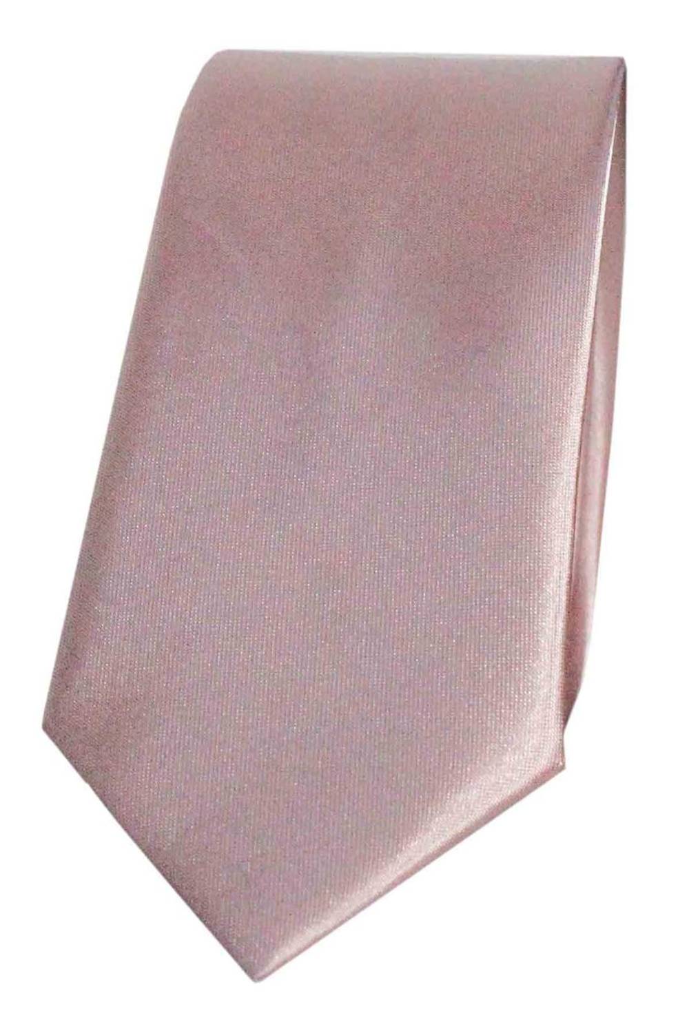 Men's Powder Color Slim Fit Satin Straight Handkerchief Tie