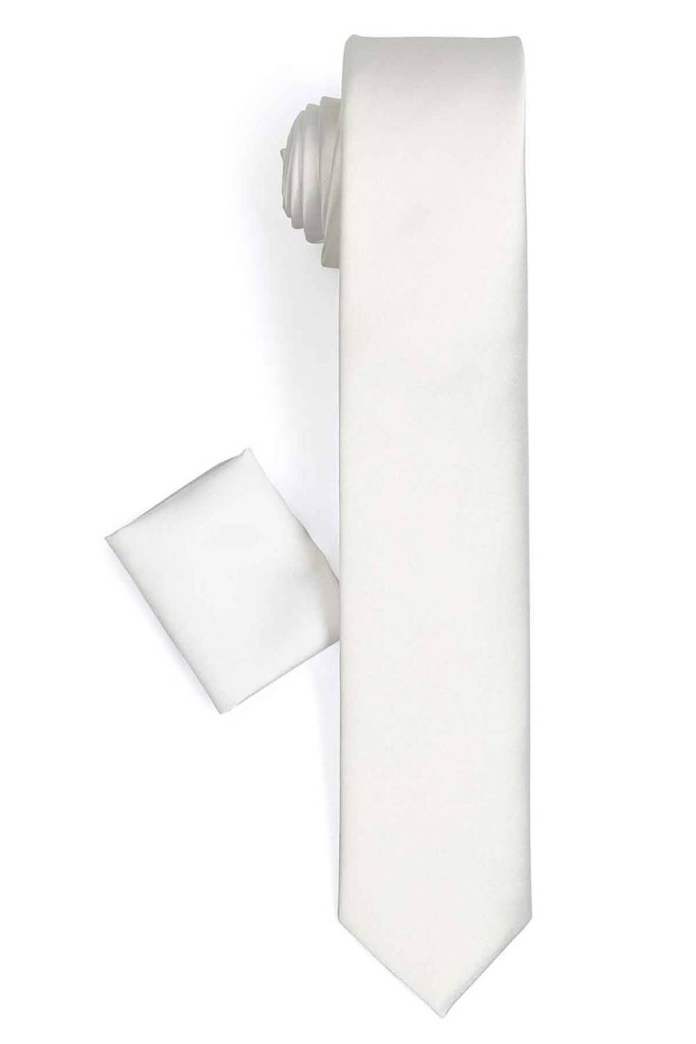 ربطة عنق منديل مستقيم من الساتان ذو قصة ضيقة باللون الرمادي للرجال