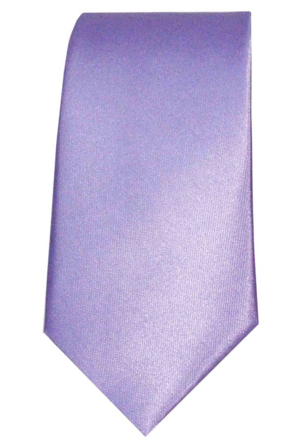 Men's Lilac Wide Cut Satin Plain Handkerchief Tie