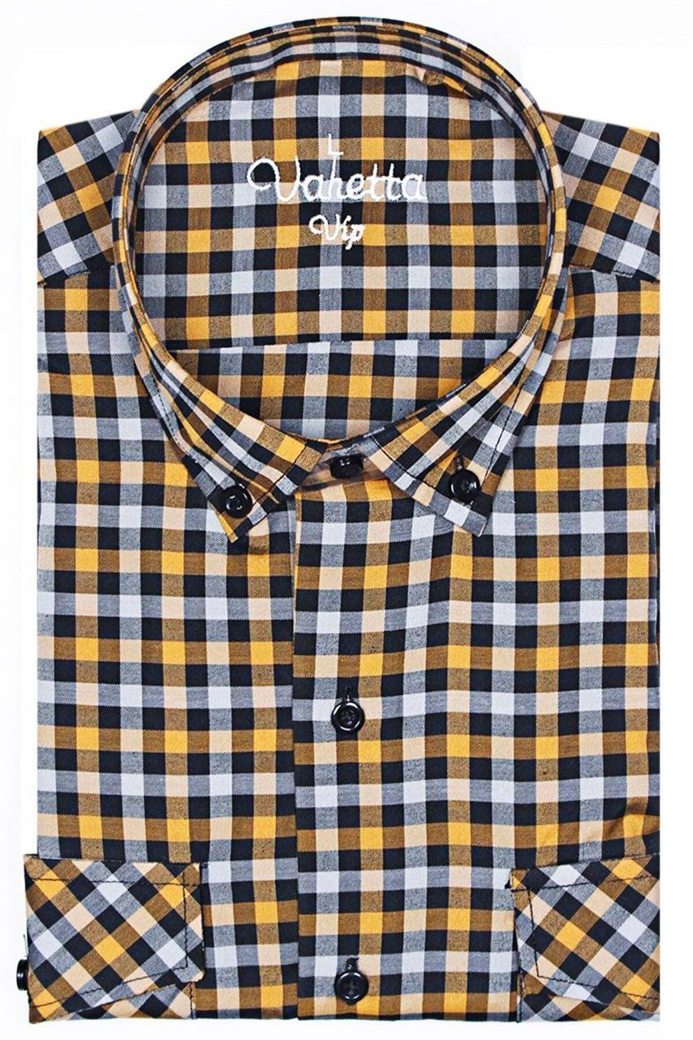 Men's Black Classic Cut Double Pocket Long Sleeve Shirt