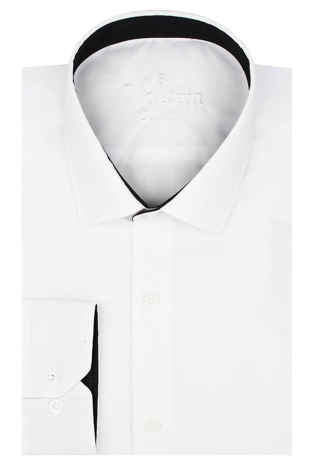 Men's White Slim Fit Long Sleeve Shirt