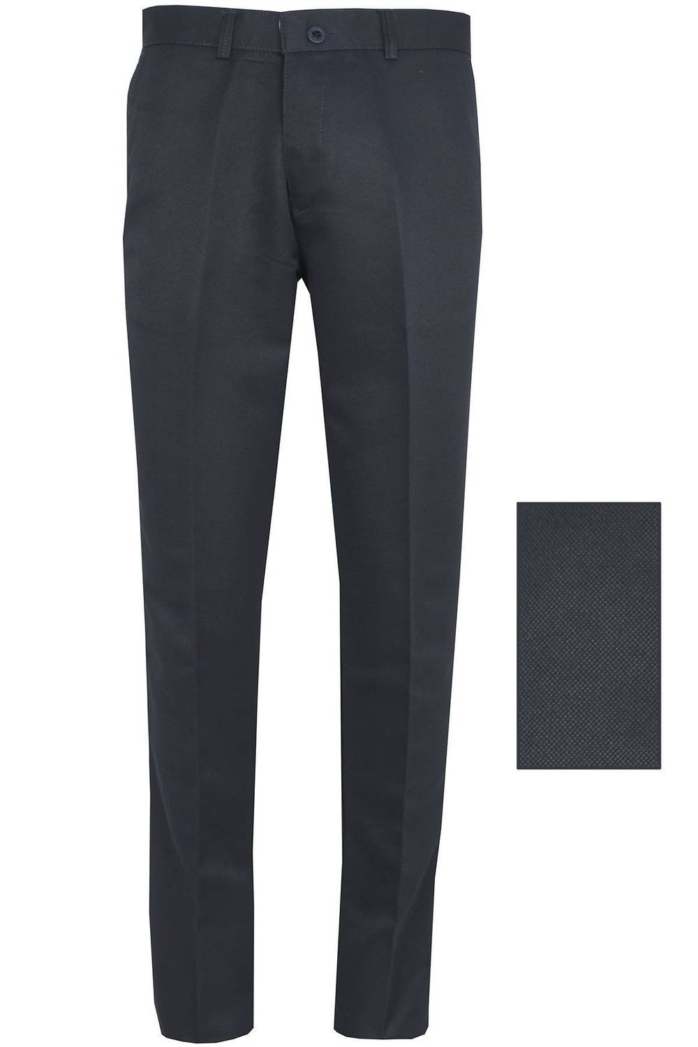 Men's Navy Blue Dobby Linen Trousers
