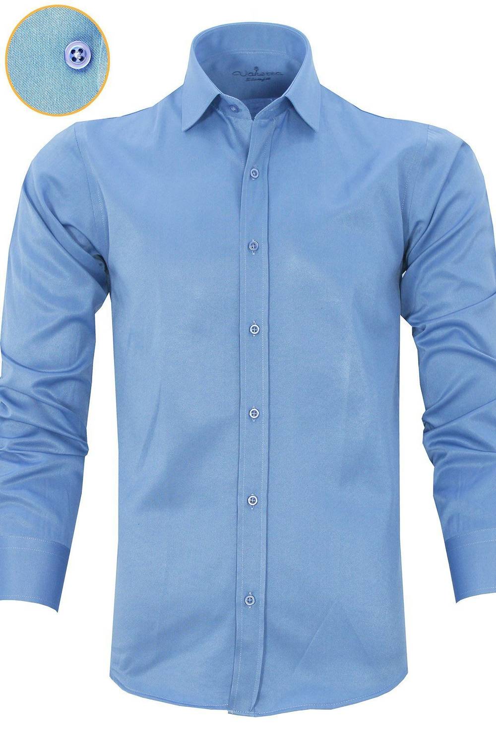 Чоловіча індиго стильна сорочка з довгим рукавом в смужку Slim Fit