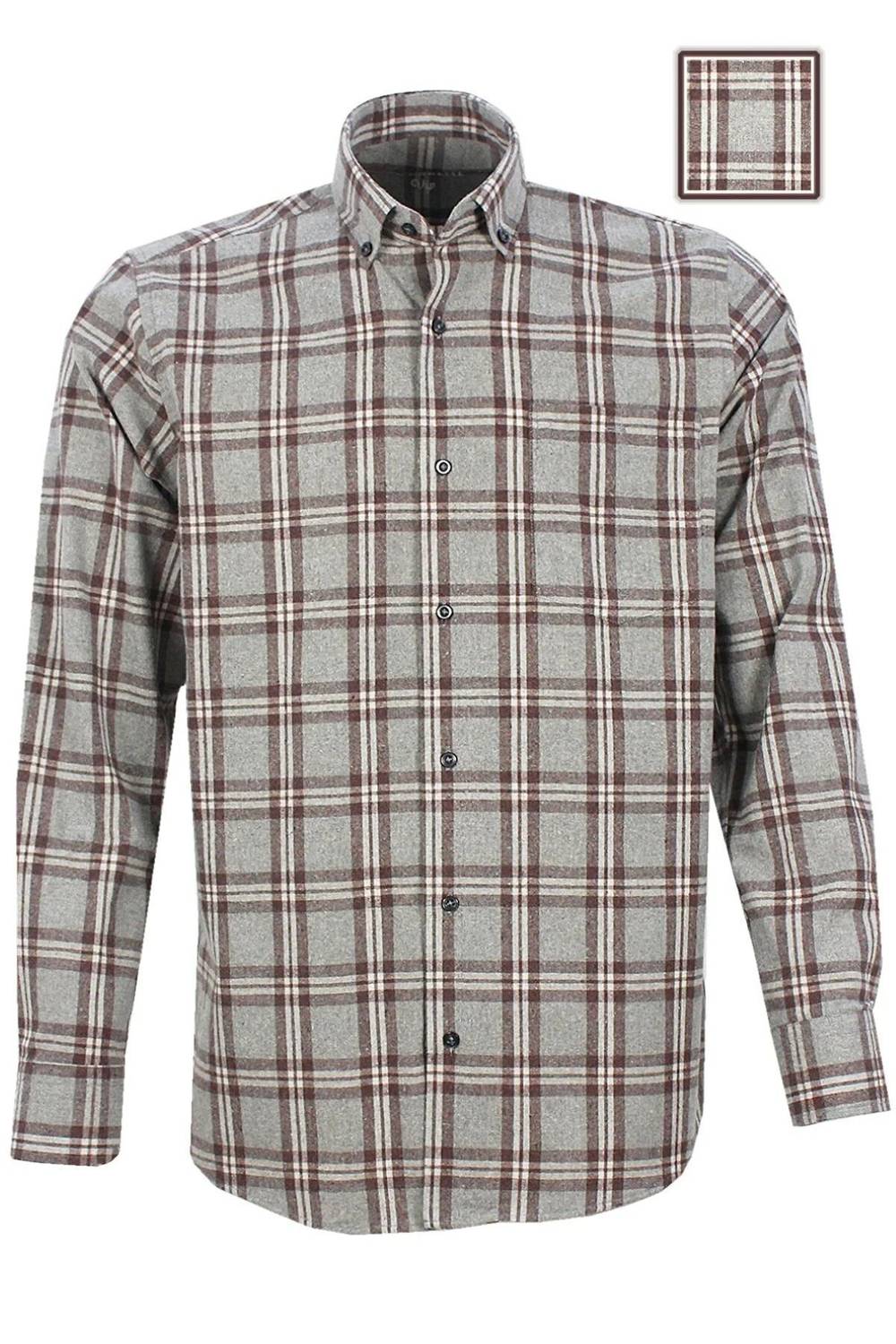 Men's Green Classic Cut Long Sleeve Collar Buttoned Winter Checkered Shirt