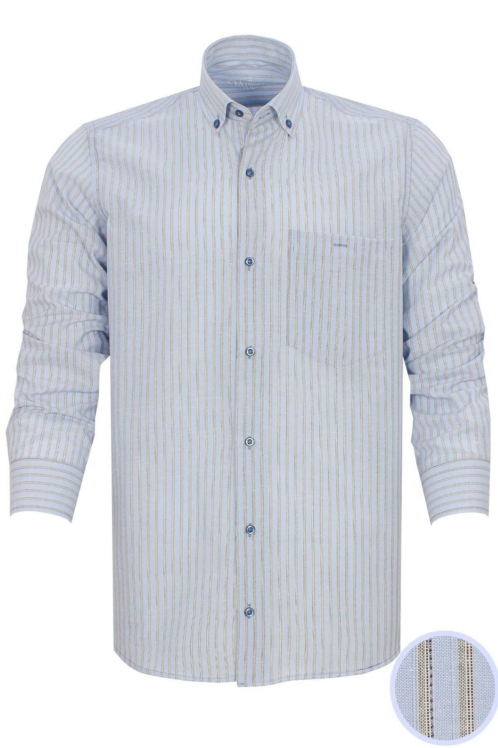 Varetta Men's Blue Checked Long Sleeve Classic Cut Collar Buttoned Shirt