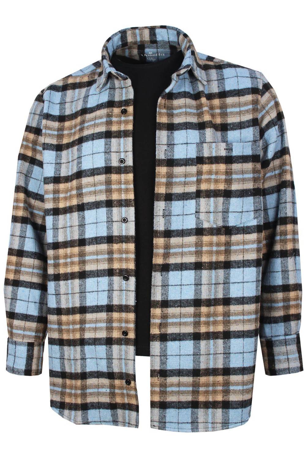 قميص رجالي بجيب واحد منقوش منقوش من Lumberjack باللون الأزرق