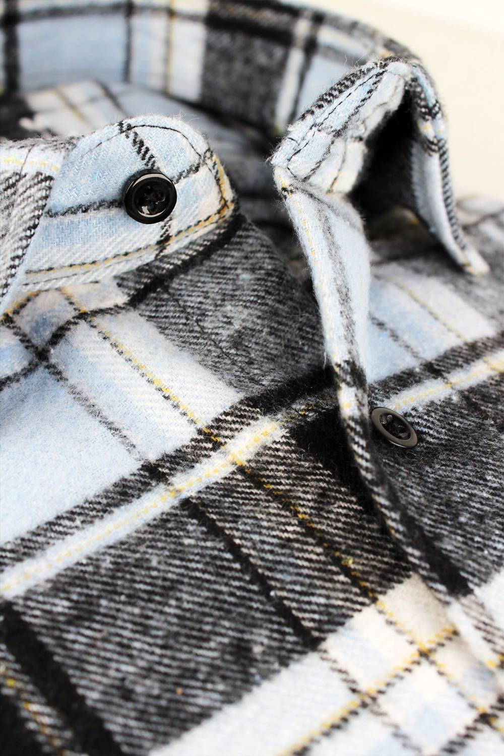 Men's Blue Black Lumberjack Check Plaid Classic Cut Single Pocket Shirt