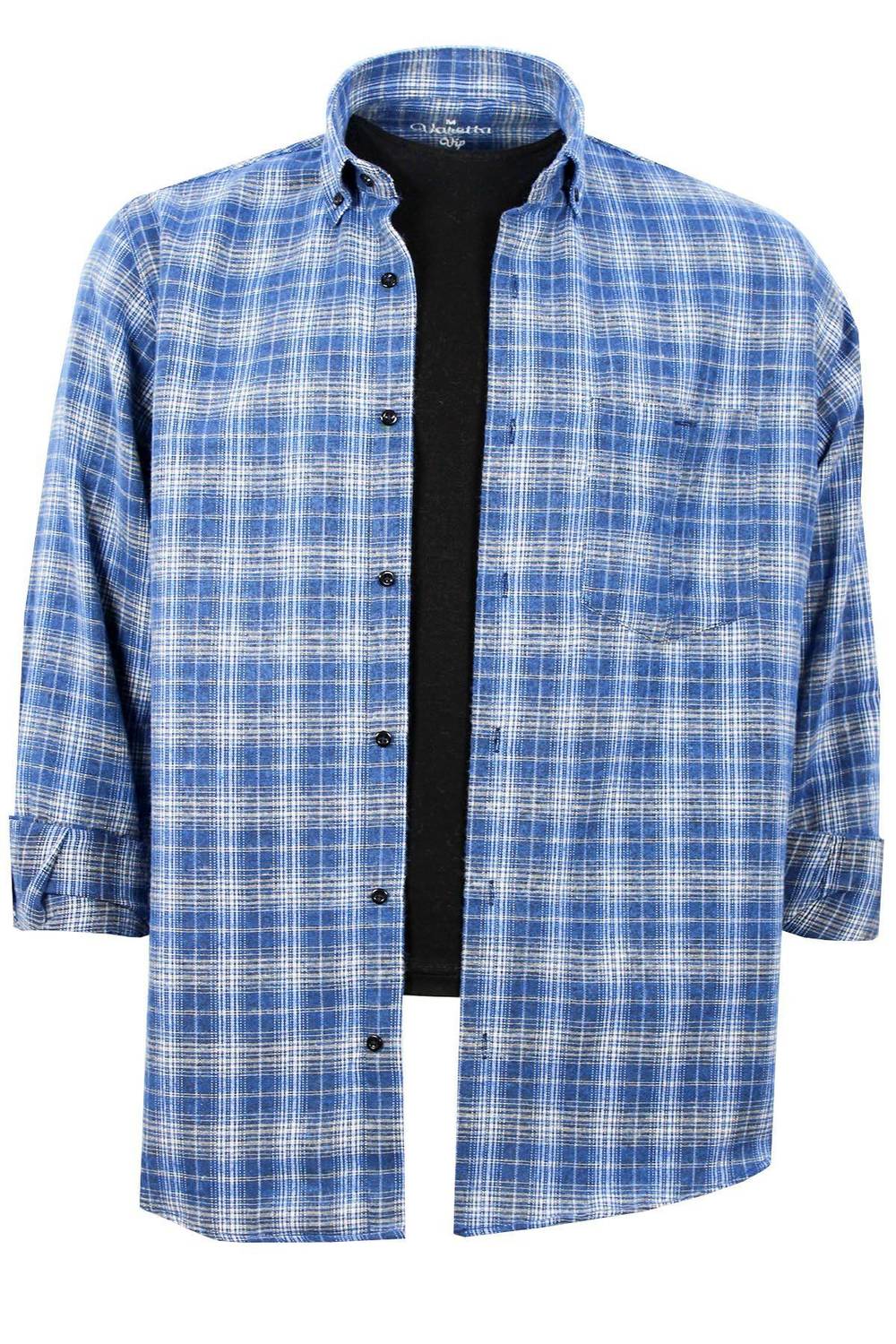 Varetta Erkek Parlament Kareli Klasik Kesim Yaka Düğmeli Kışlık Gömlek