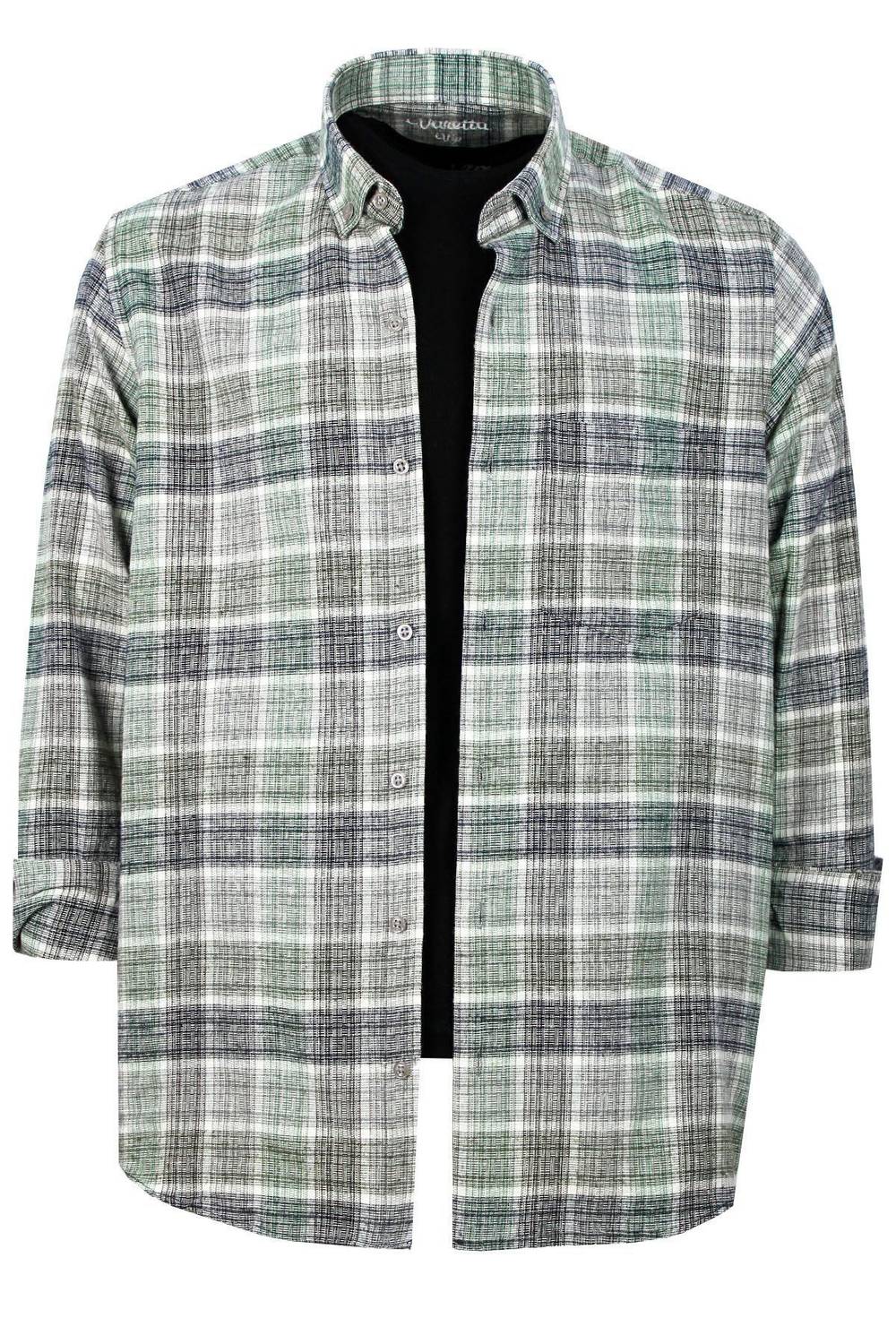 Varetta Men's Green Checkered Classic Cut Collar Buttoned Winter Shirt