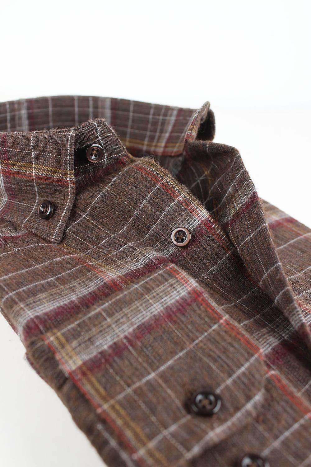 Varetta Men's Brown Checkered Classic Cut Winter Shirt