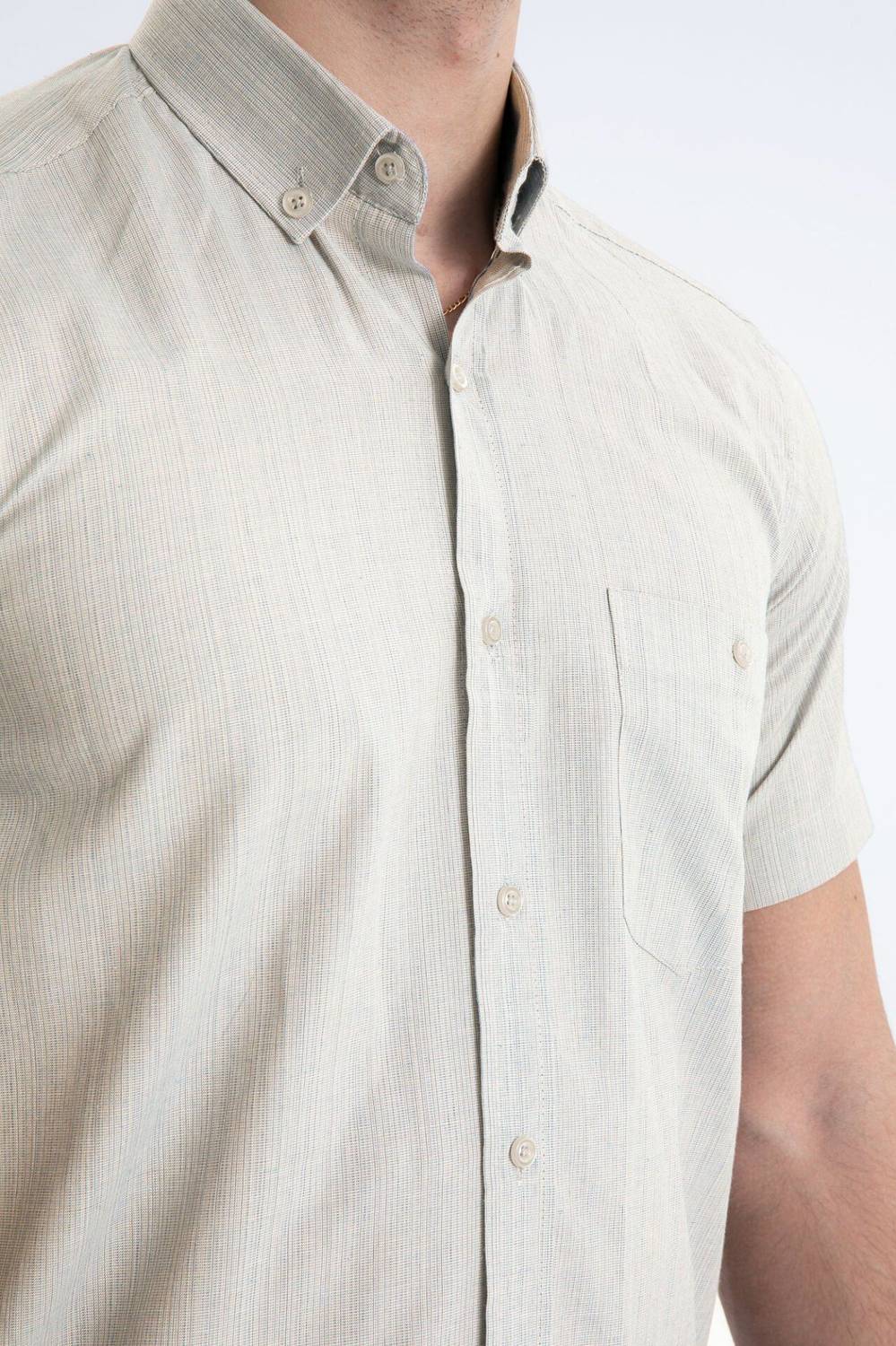 Varetta Erkek Bej Kısa Kollu Cepli Yazlık Gömlek