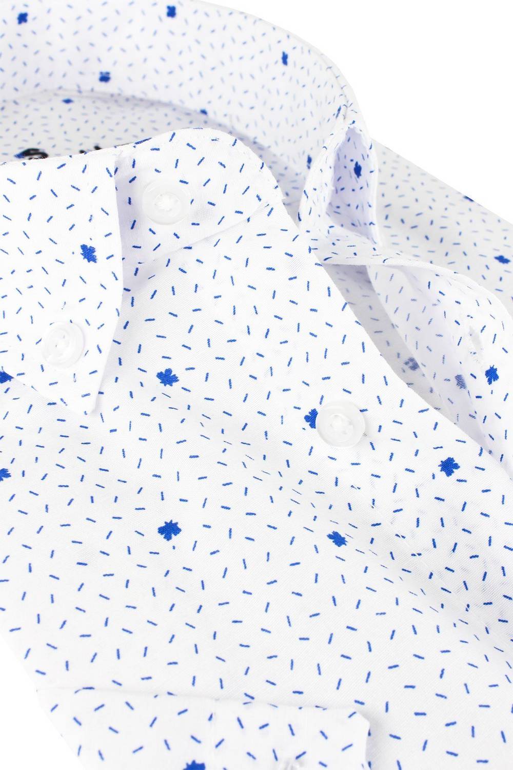 Varetta Men's Blue Pocket Printed Short Sleeve Shirt