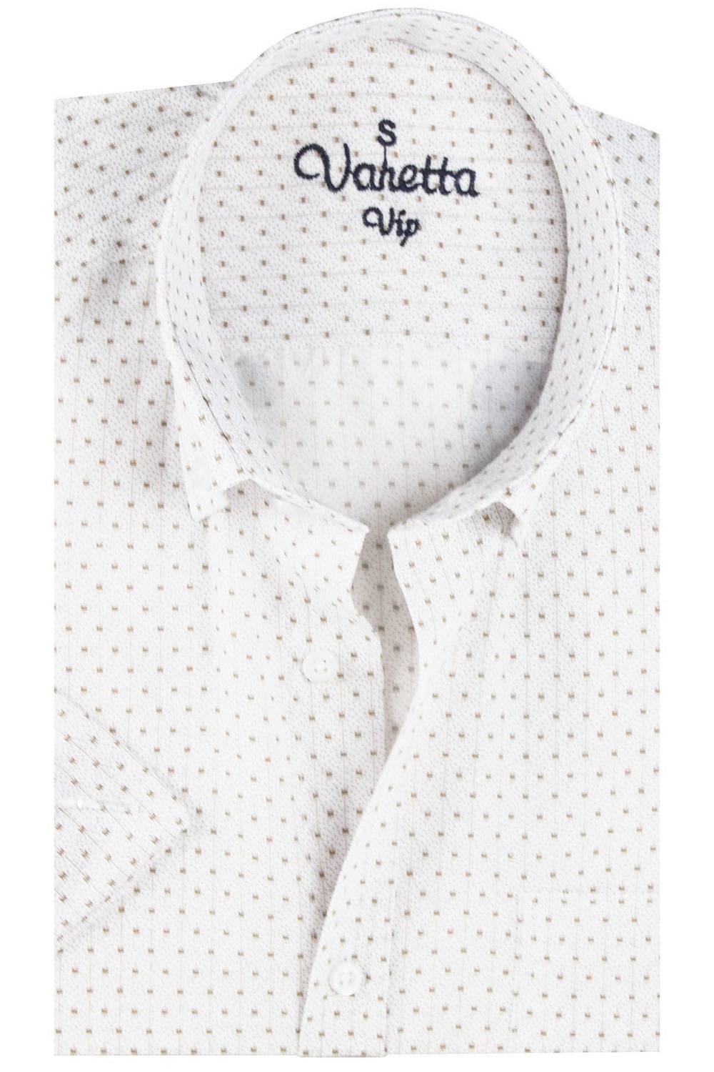 Varetta Erkek Beyaz Cepli Baskılı Kısa Kollu Gömlek