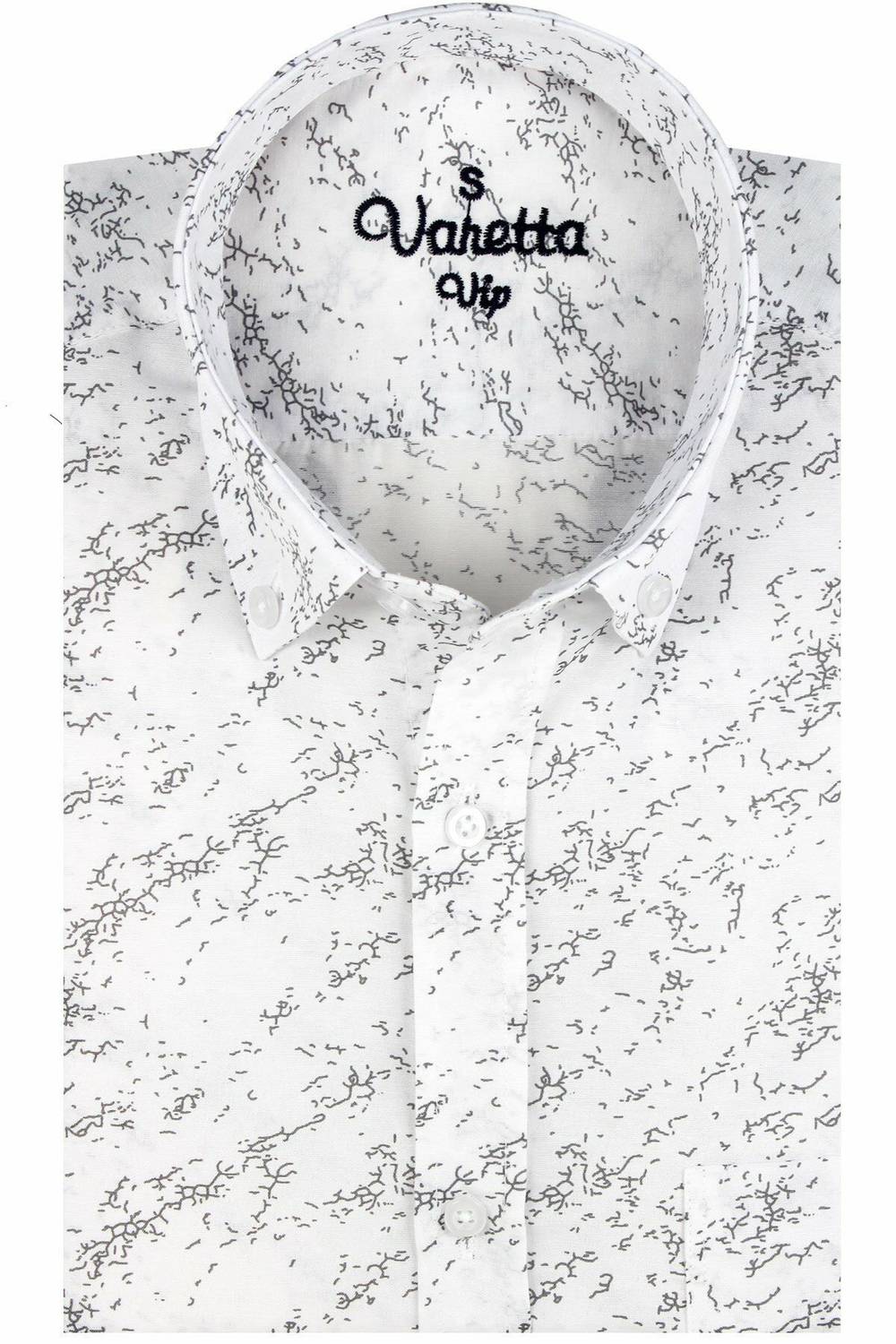 Чоловіча сірий гетак із кишенями Varetta, принт, довгий рукав, бавовна, класичний стиль, комфортний крій