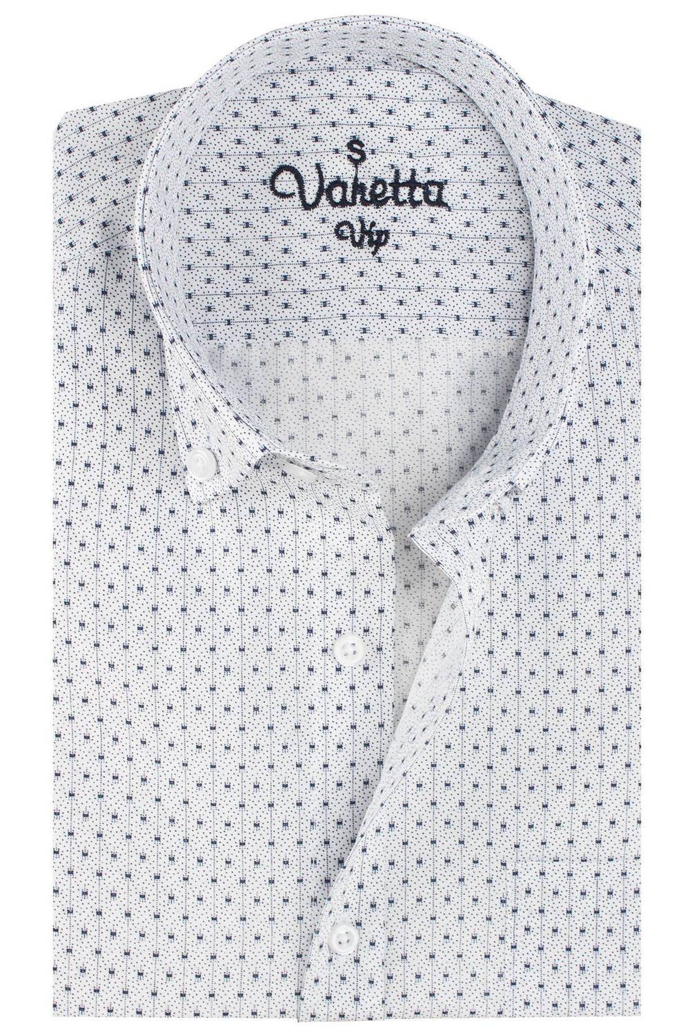 Varetta Erkek Mavi Cepli Baskılı Uzun Kollu Gömlek