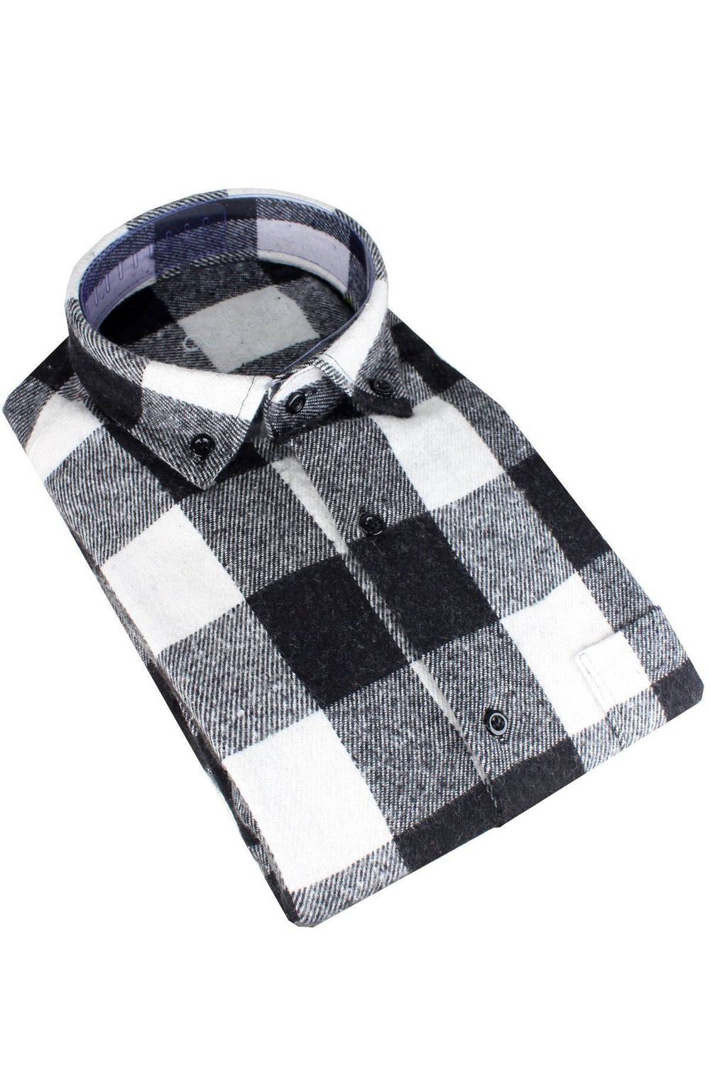 Varetta Men's Black Thick Winter Pocketed Lumberjack Shirt