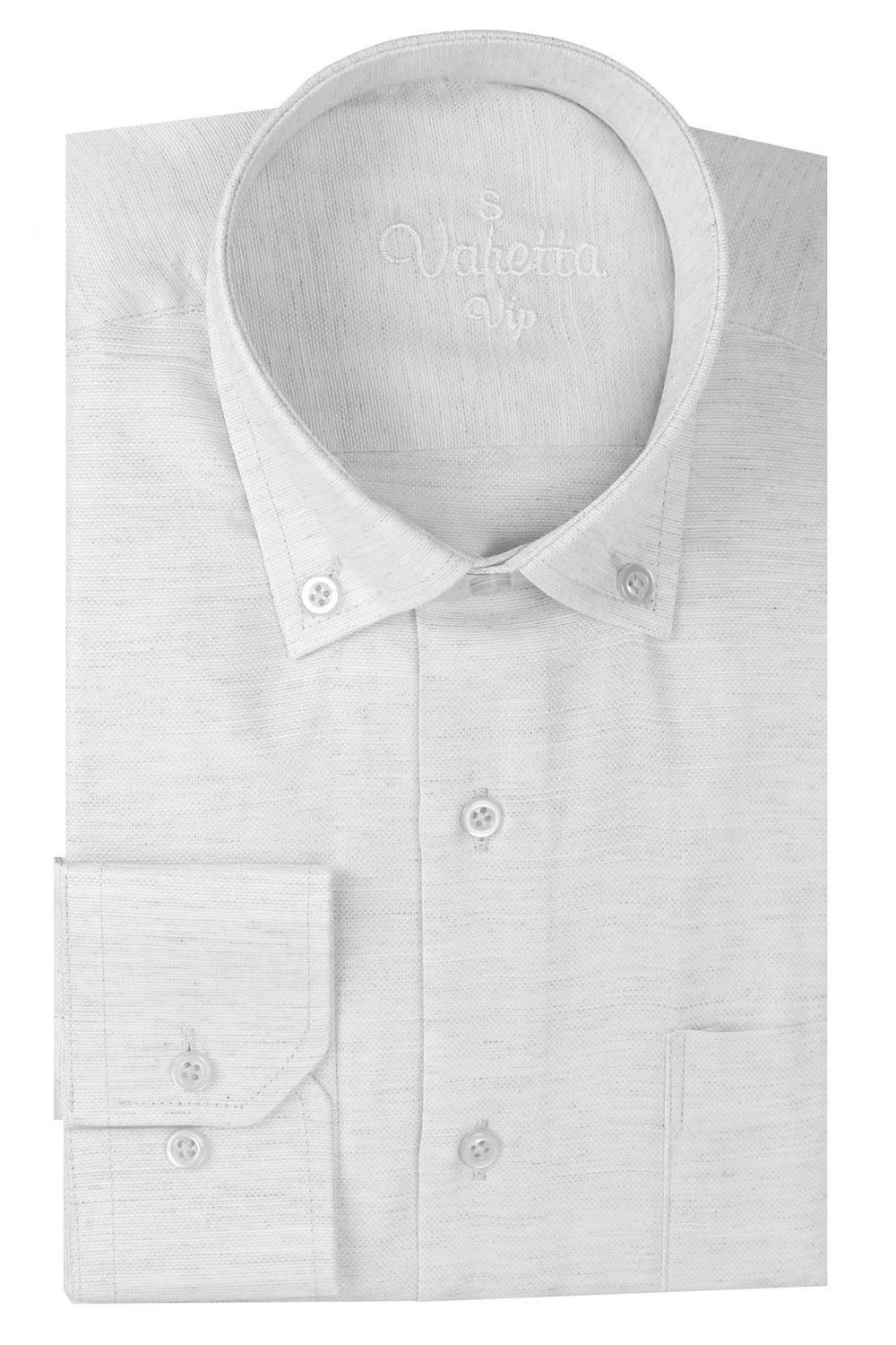 Varetta Erkek Gri Uzun Kollu Klasik Kesim Cepli Yaka Düğmeli Gömlek