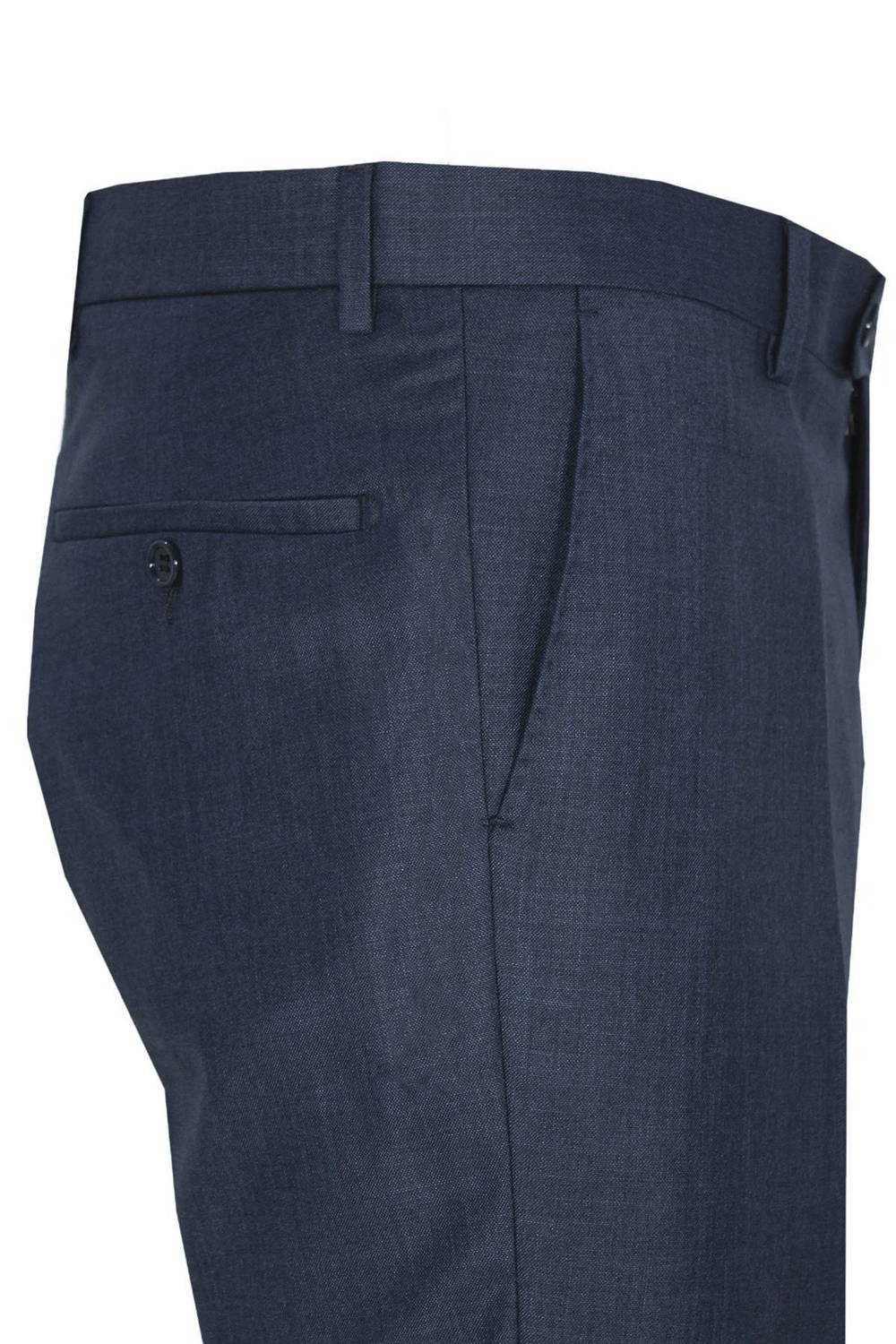 Varetta Erkek Çelik Mavi Büyük Beden Klasik Kesim Poliviskon Kumaş Pantolon