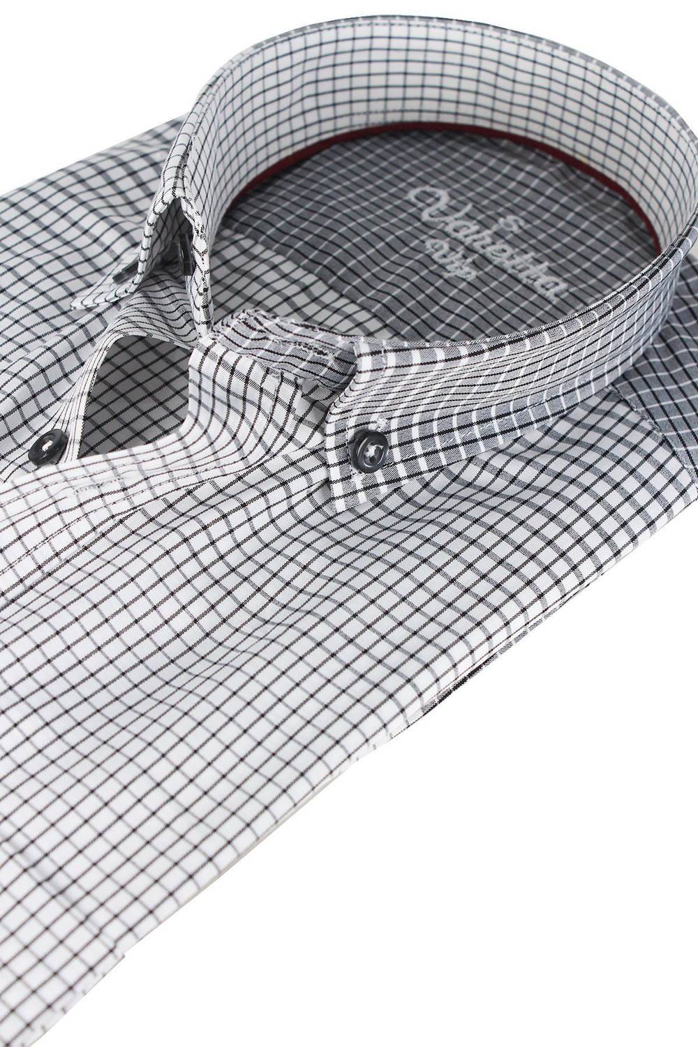 Varetta Men's Gray Checkered Long Sleeve Shirt