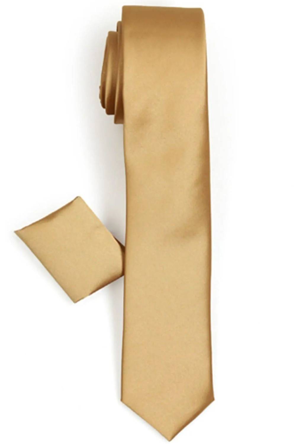 Varetta Erkek Karamel Slim Kesim Mendilli Kravat