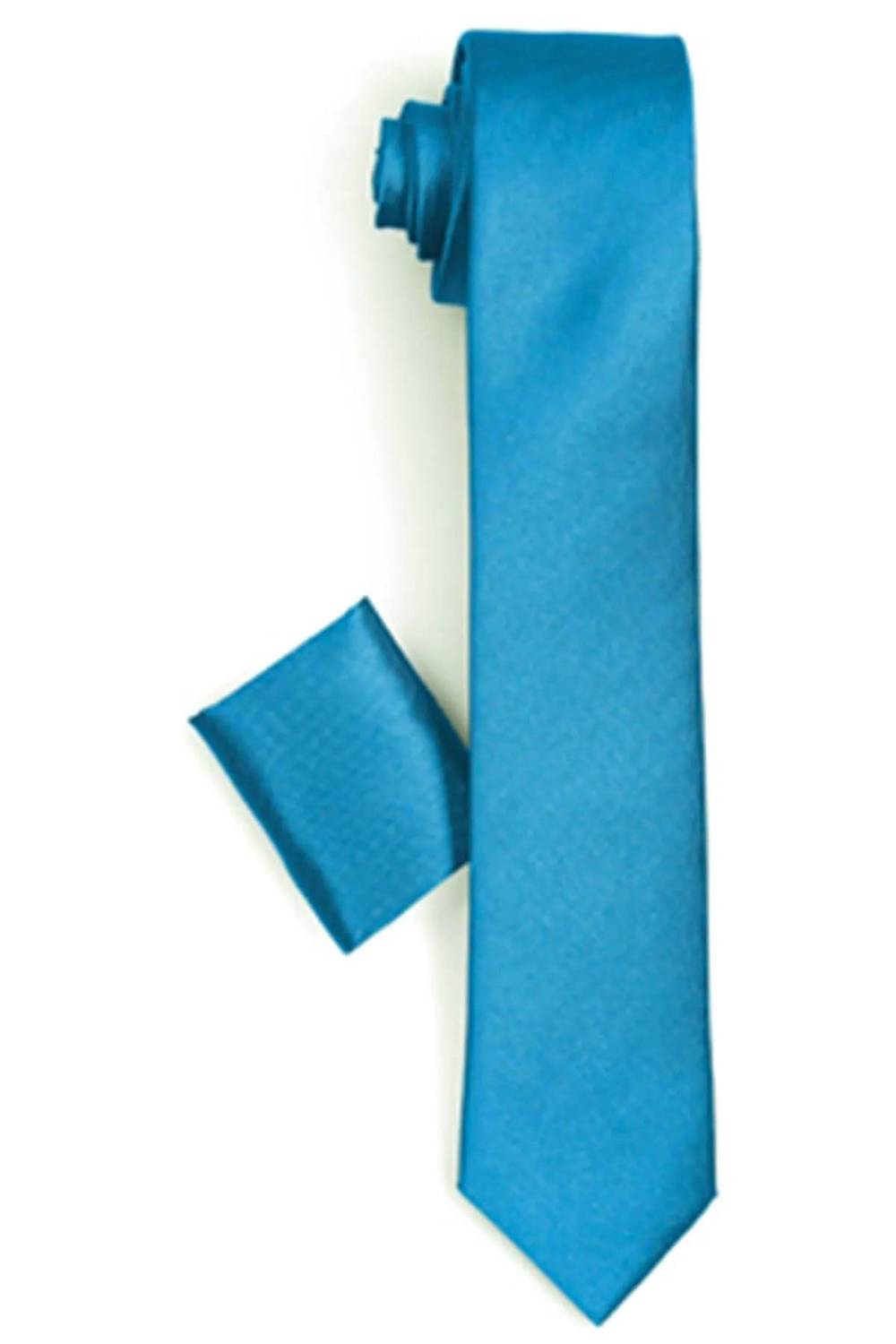 Varetta Erkek Mavi Yeşil Slim Kesim Mendilli Kravat