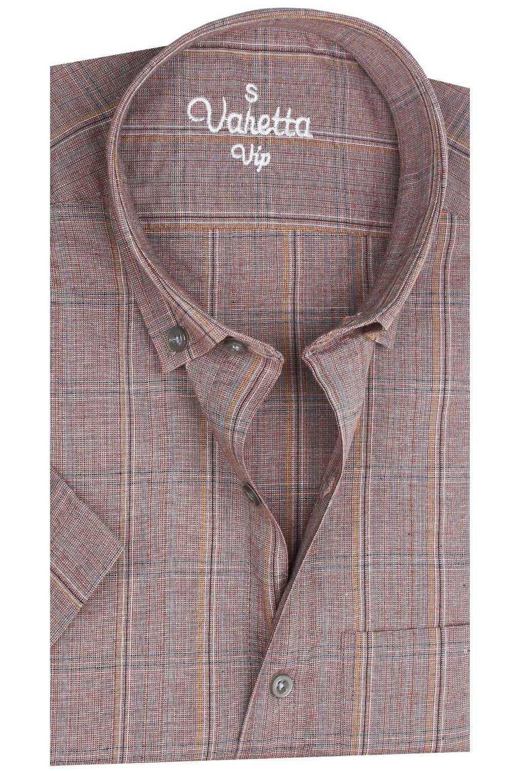 Varetta Fındık Kabuğu Kısa Kollu Pamuklu Yazlık Gömlek