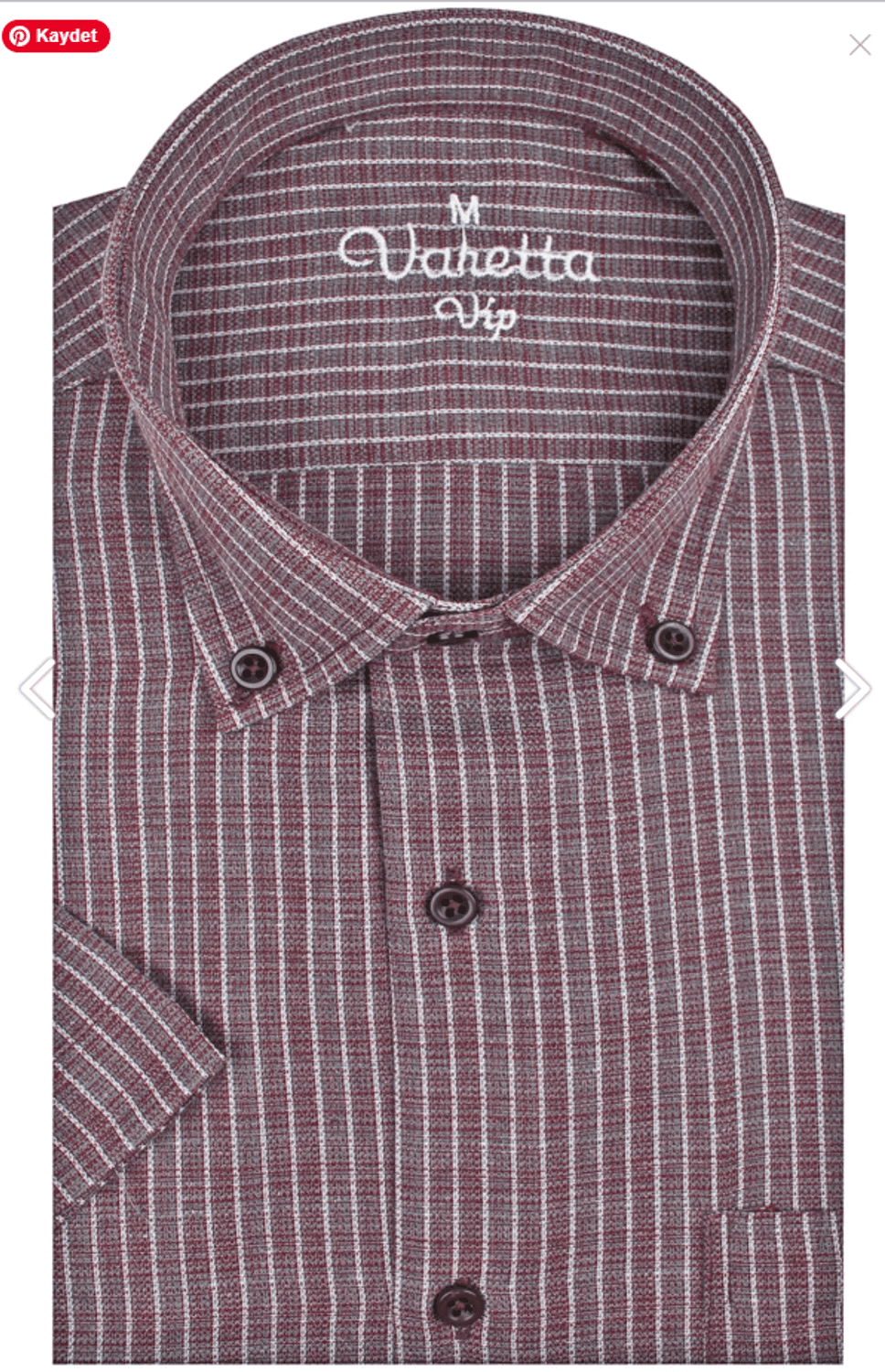 Varetta Erkek Mürdüm Kısa Kollu Kareli Cepli Pamuklu Gömlek