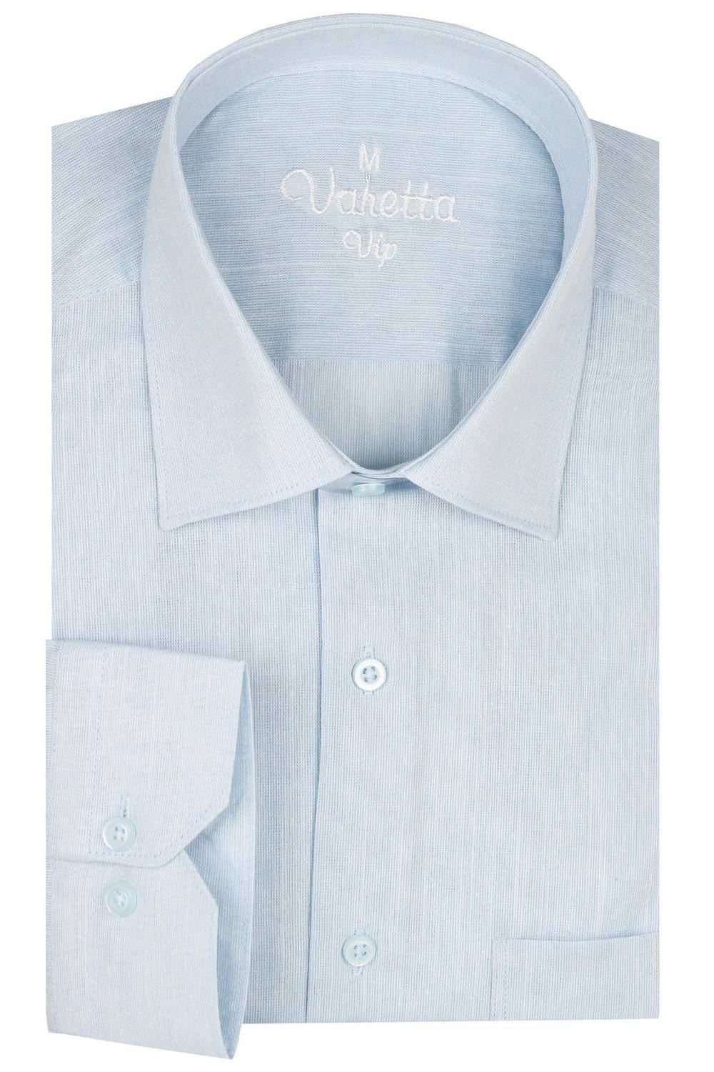 Varetta Erkek Mavi Uzun Kollu Keten Efektli Cepli Pamuklu Gömlek