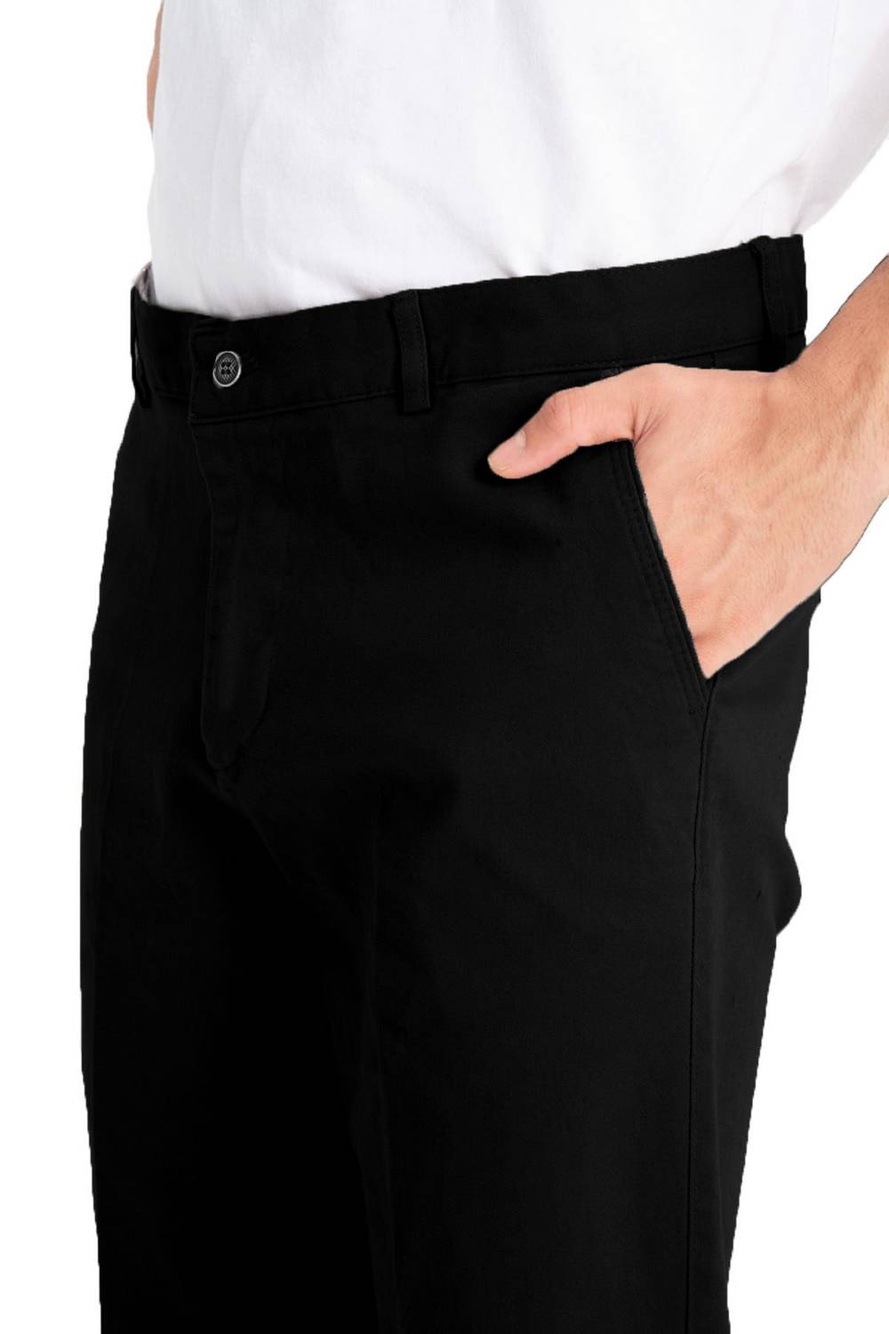 Мужские черные канвасные брюки с эластаном регулярного кроя с карманами