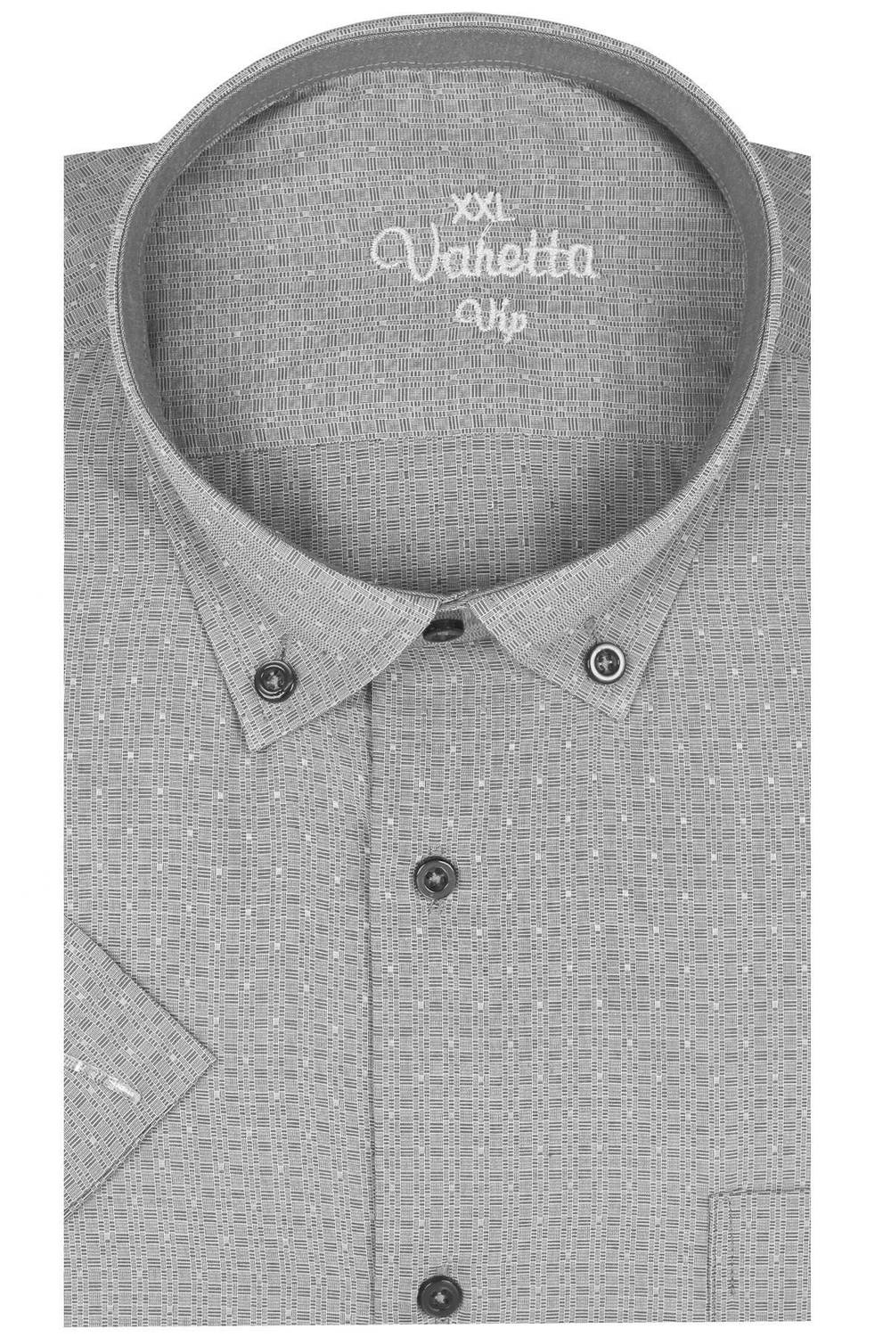 قميص قصير الأكمام للرجال بلون رمادي داكن كبير الحجم من فاريتا، مصنوع من القطن عالي الجودة ومريح جدا