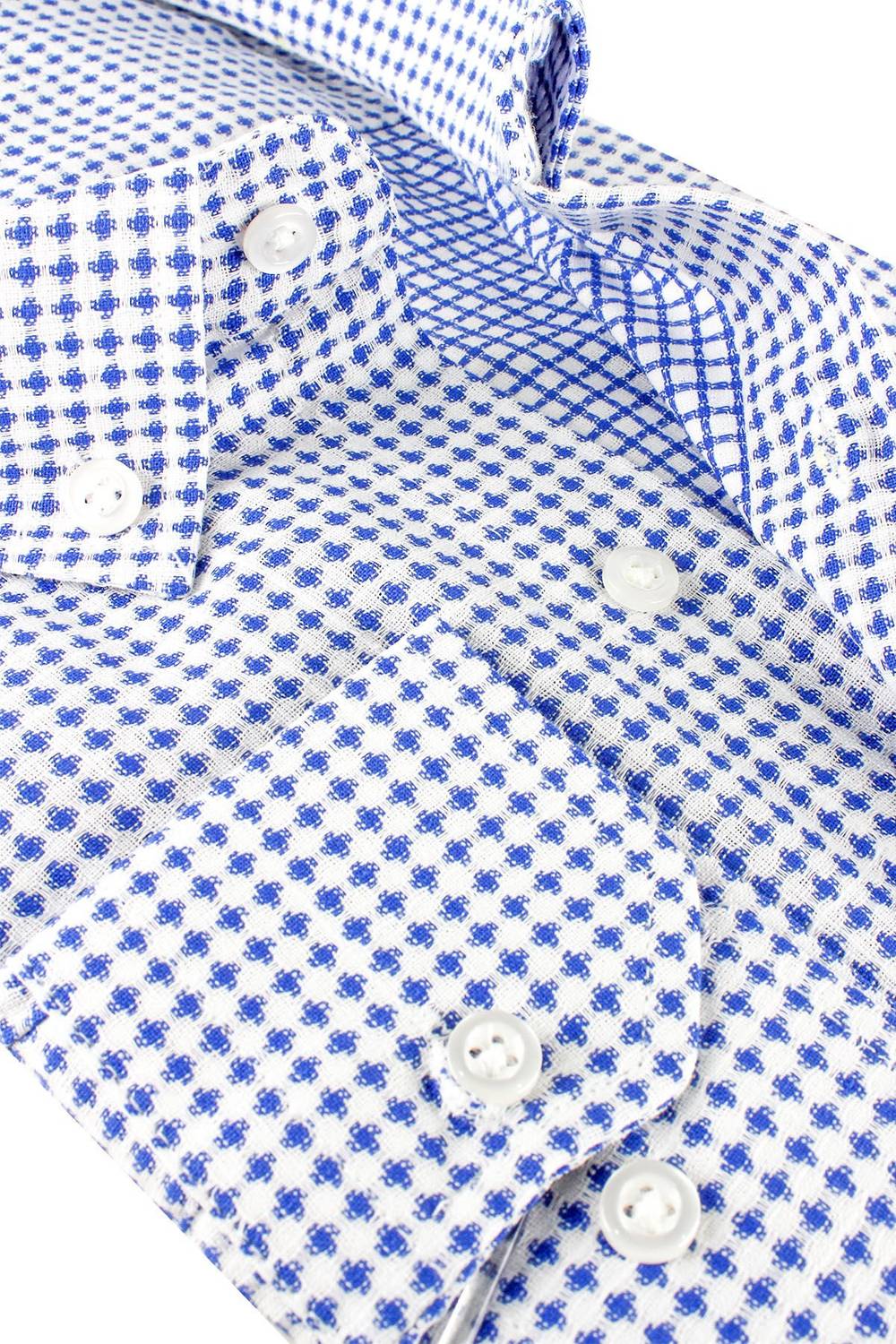 قميص رجالي بيزنس أزرق بأكمام طويلة مع جيب، تصميم عصري، مقاسات كبيرة، قماش قطني مريح، مناسب للاستخدام اليومي والأماكن الرسمية