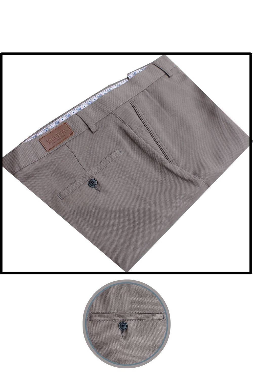 Varetta Erkek Toprak Rengi Klasik Kesim Cepli Keten Pantolon