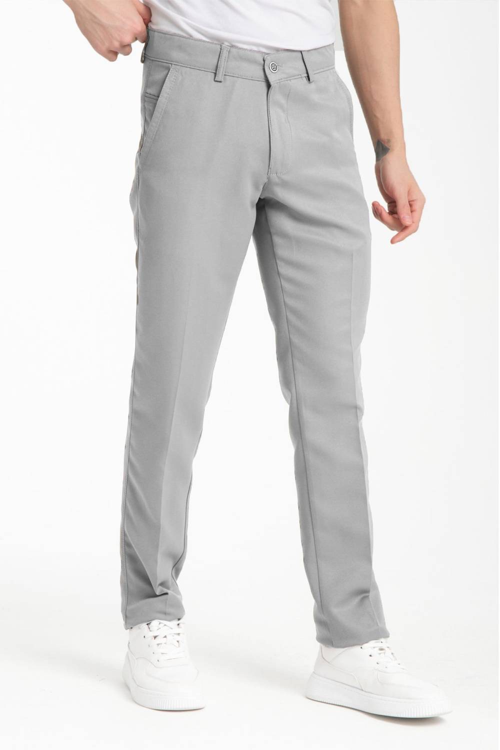 Varetta Erkek Ekru Pamuklu Cepli Yazlık Düz Keten Pantolon