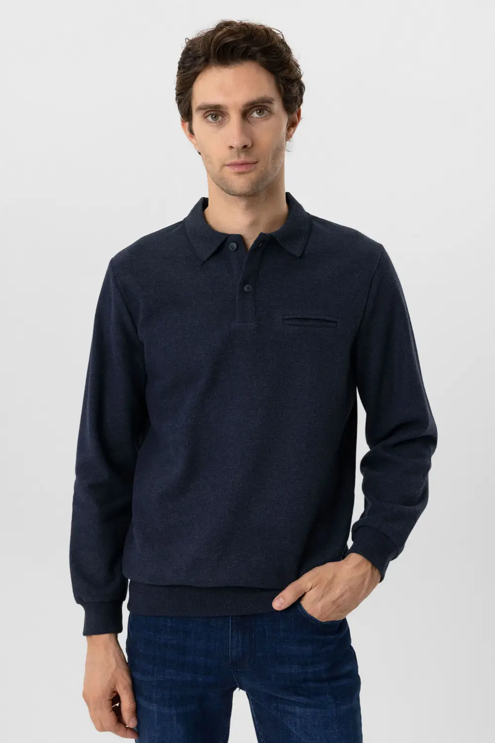 Polo Neck Regular Fit Plain Knitwear