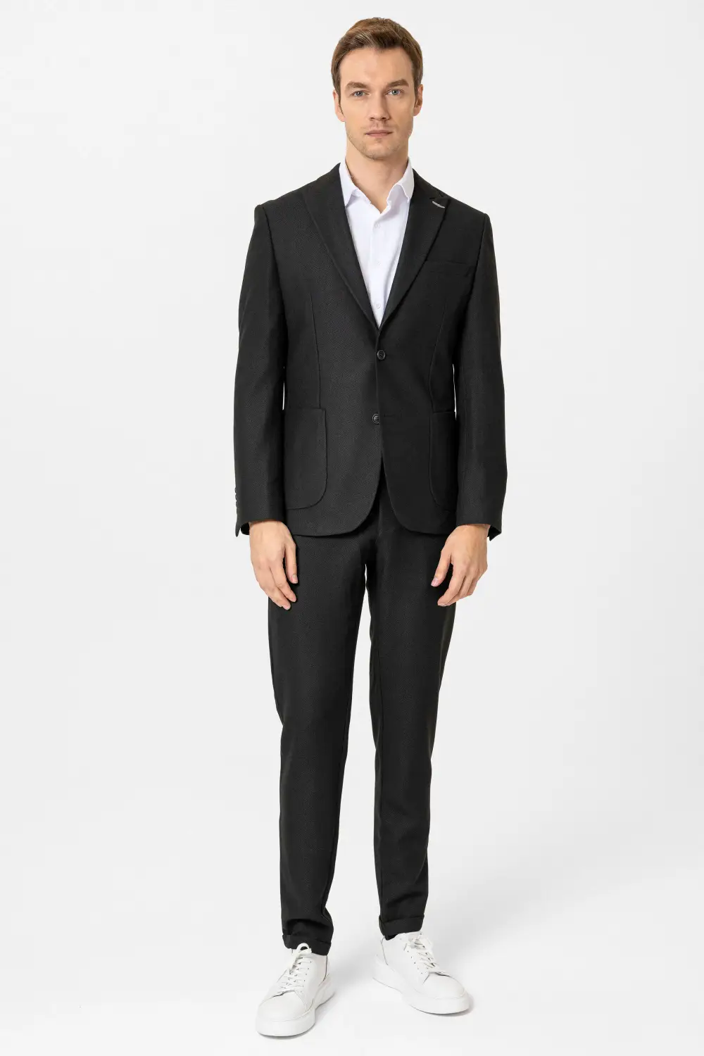 Slimfit Desenli Takım Elbise