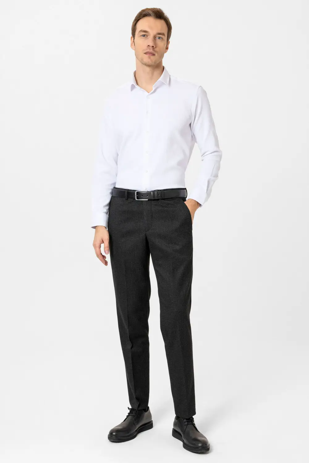 Regular Kalıp Desenli Pantolon