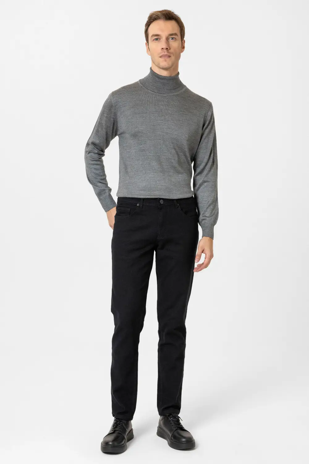 Slim Kalıp Armürlü Pantolon