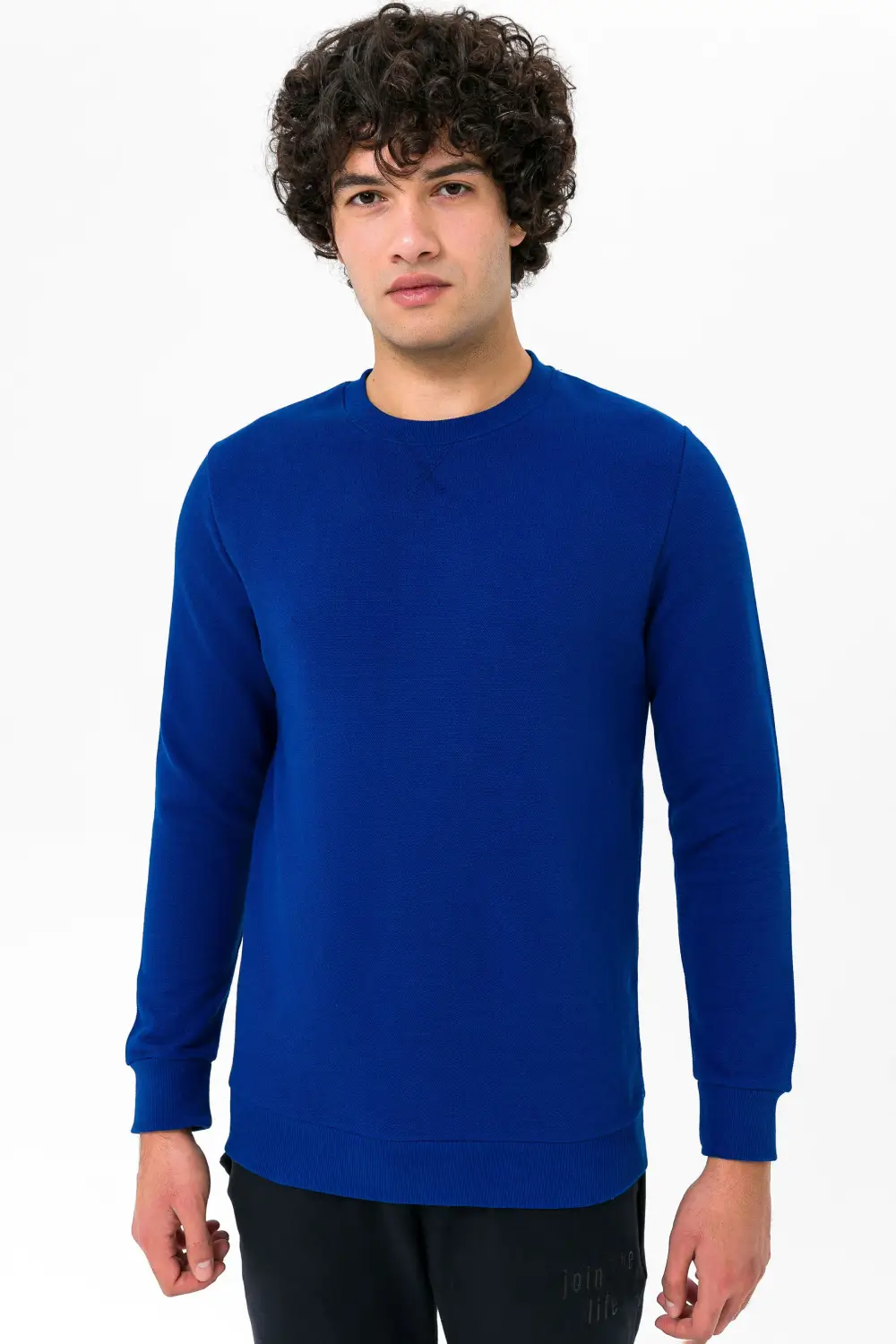 Светр з круглим вирізом, регулярного крою, з візерунком "армуру", 100% бавовна, колір: екрю, розміри: XL, L, M, XXL