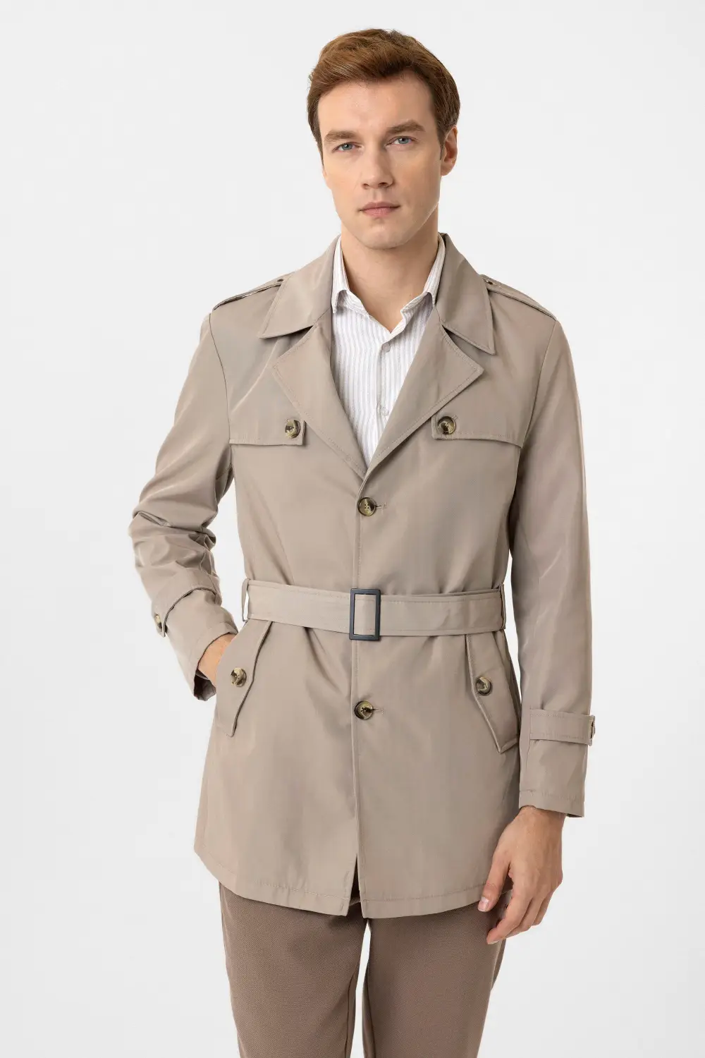 Slim Kalıp Düz Mont