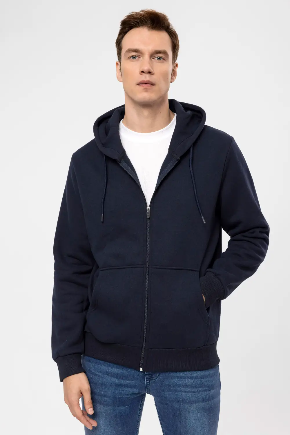 Kapişonlu Yaka Regular Kalıp Düz Sweatshirt