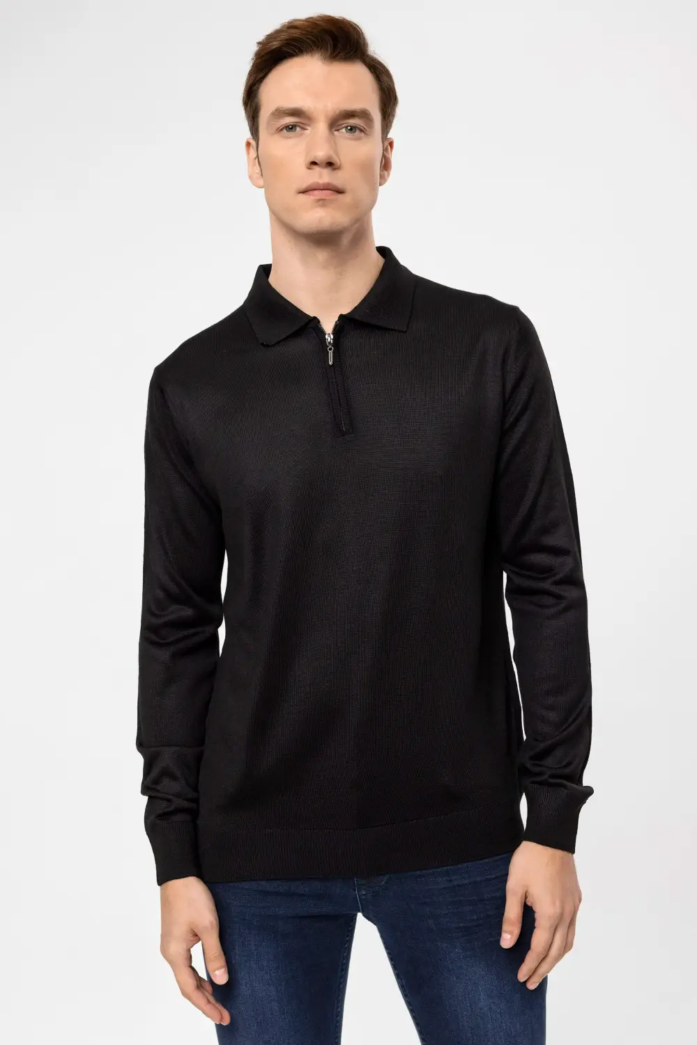 Polo Yaka Regular Düz Triko