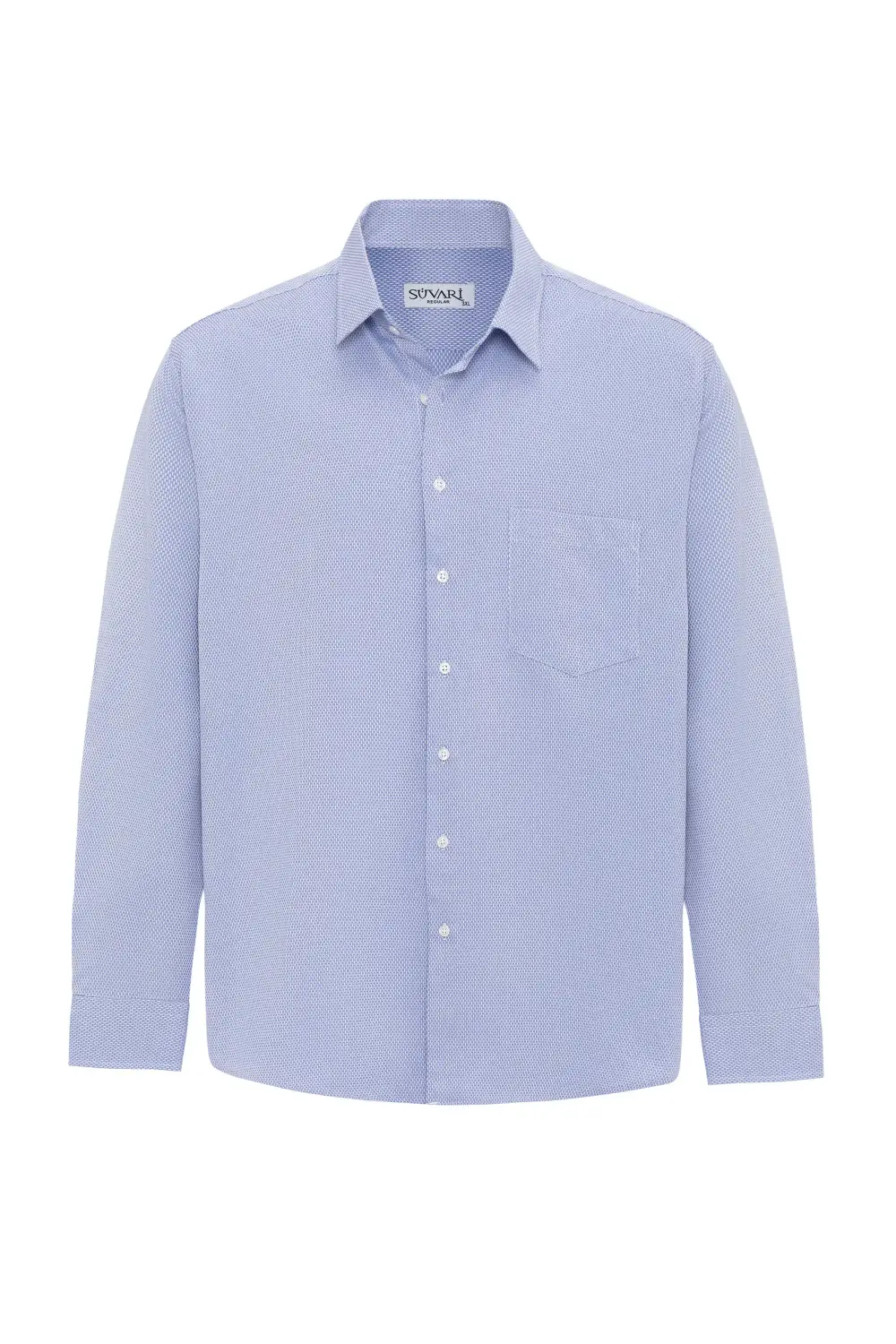 Köşeli Manşet Regular Kalıp Armürlü Gömlek