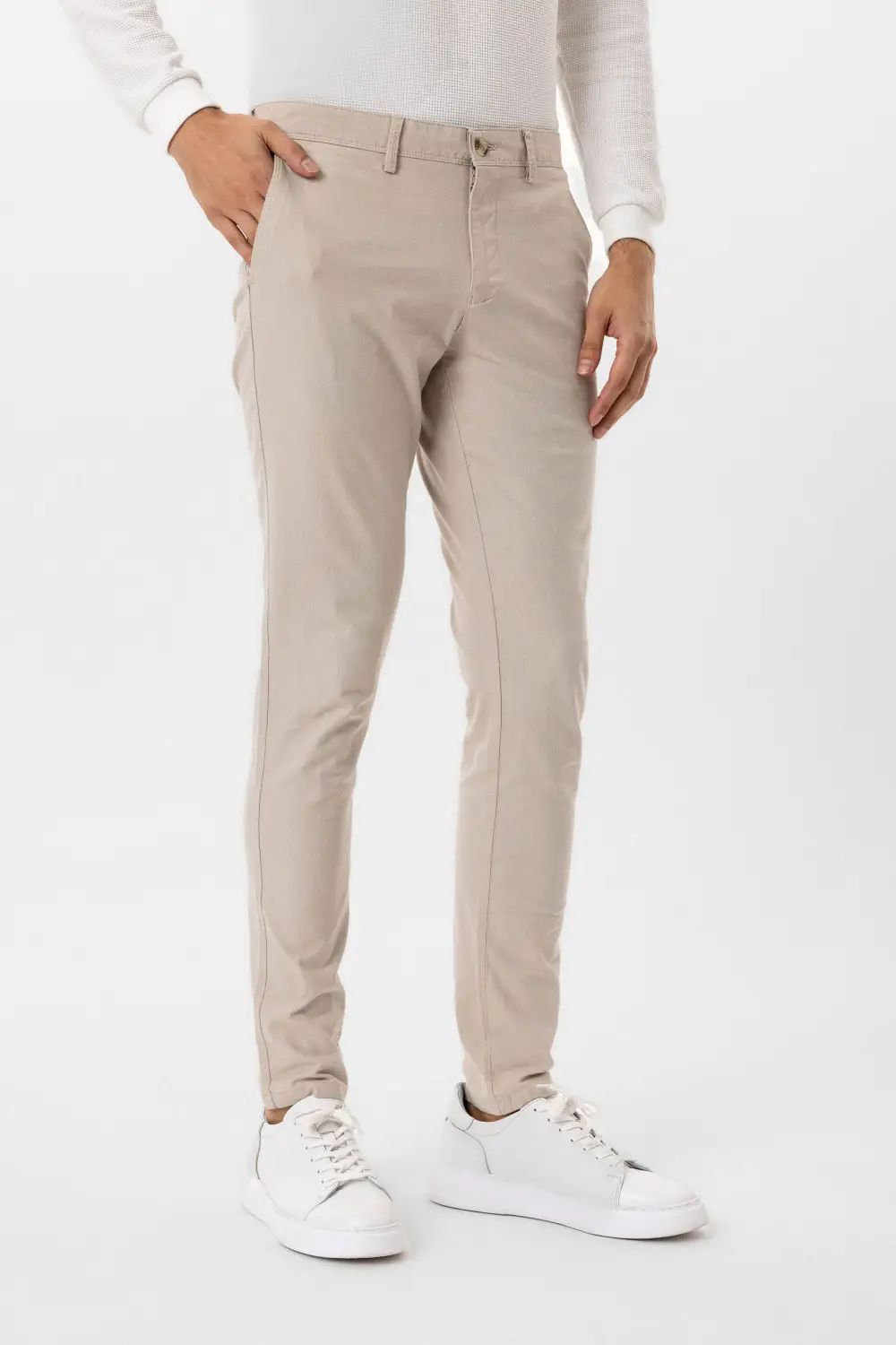 Slim Kalıp Armürlü Pantolon