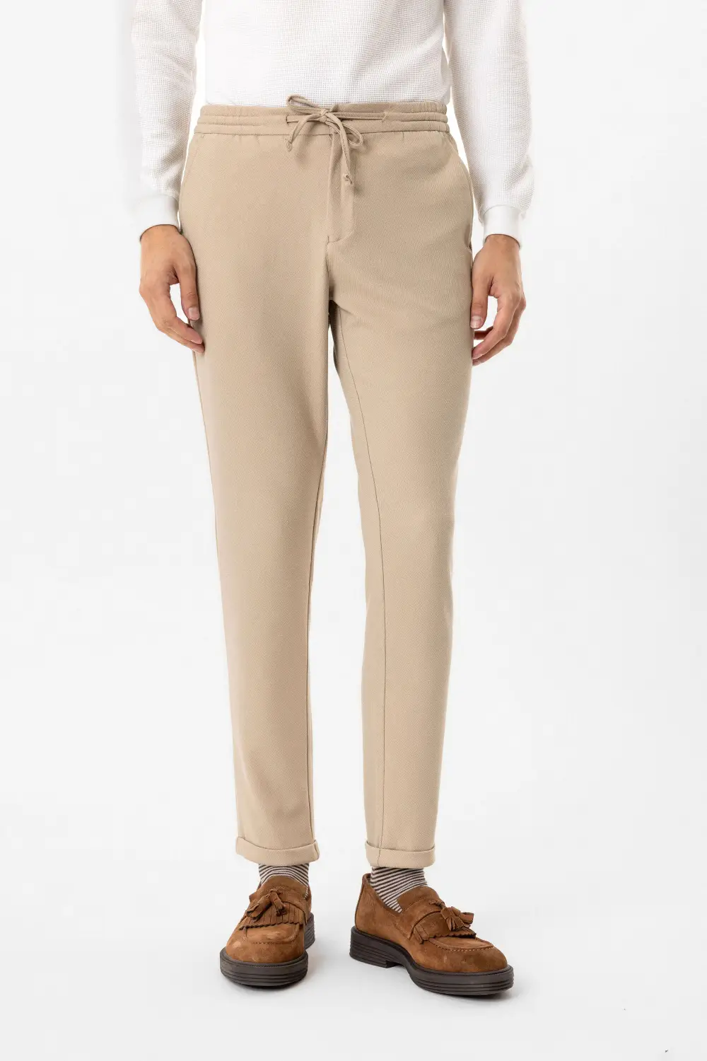 Slim Kalıp Armürlü Jogger Pantolon