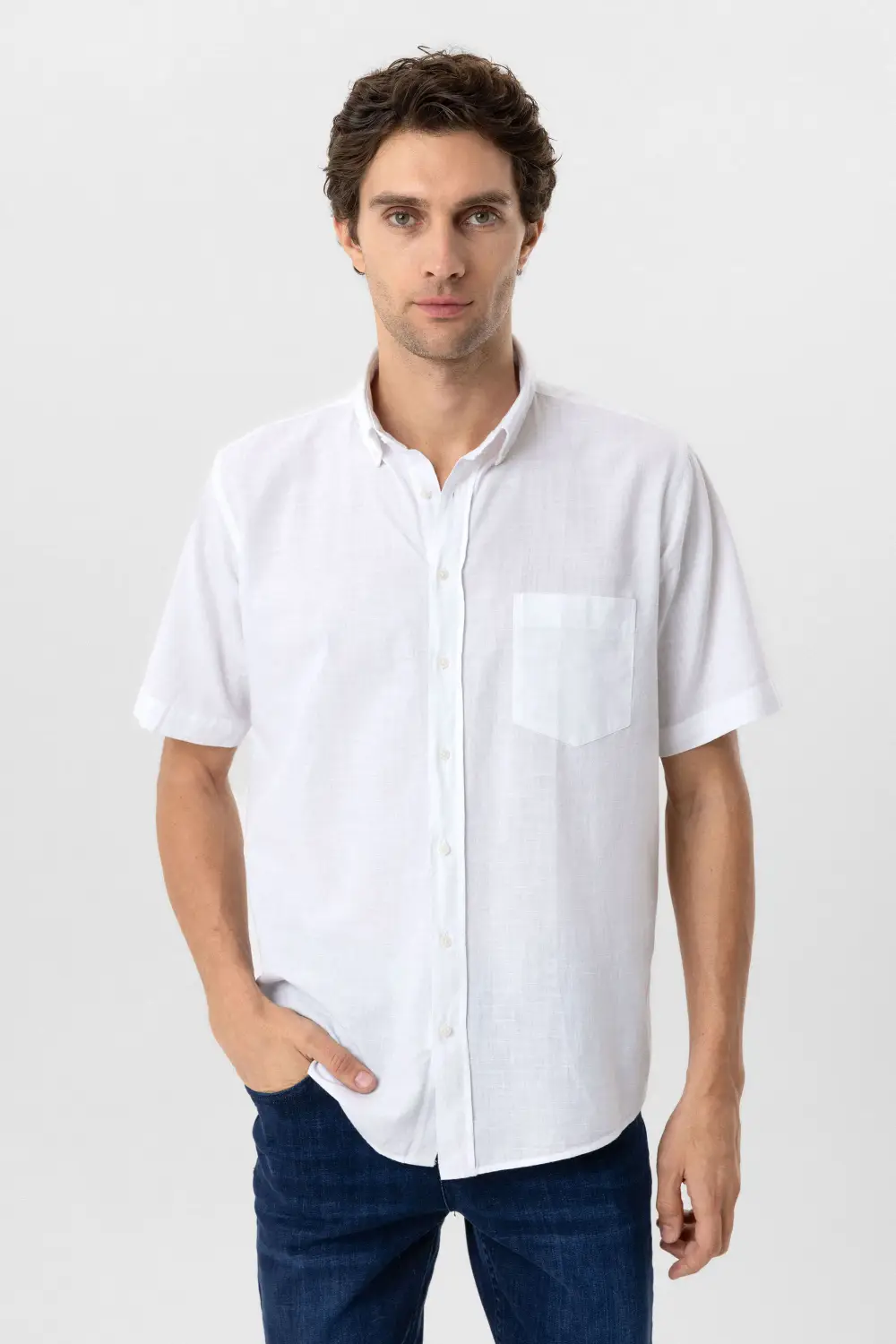 Kısa Kol Regular Kalıp Düz Gömlek