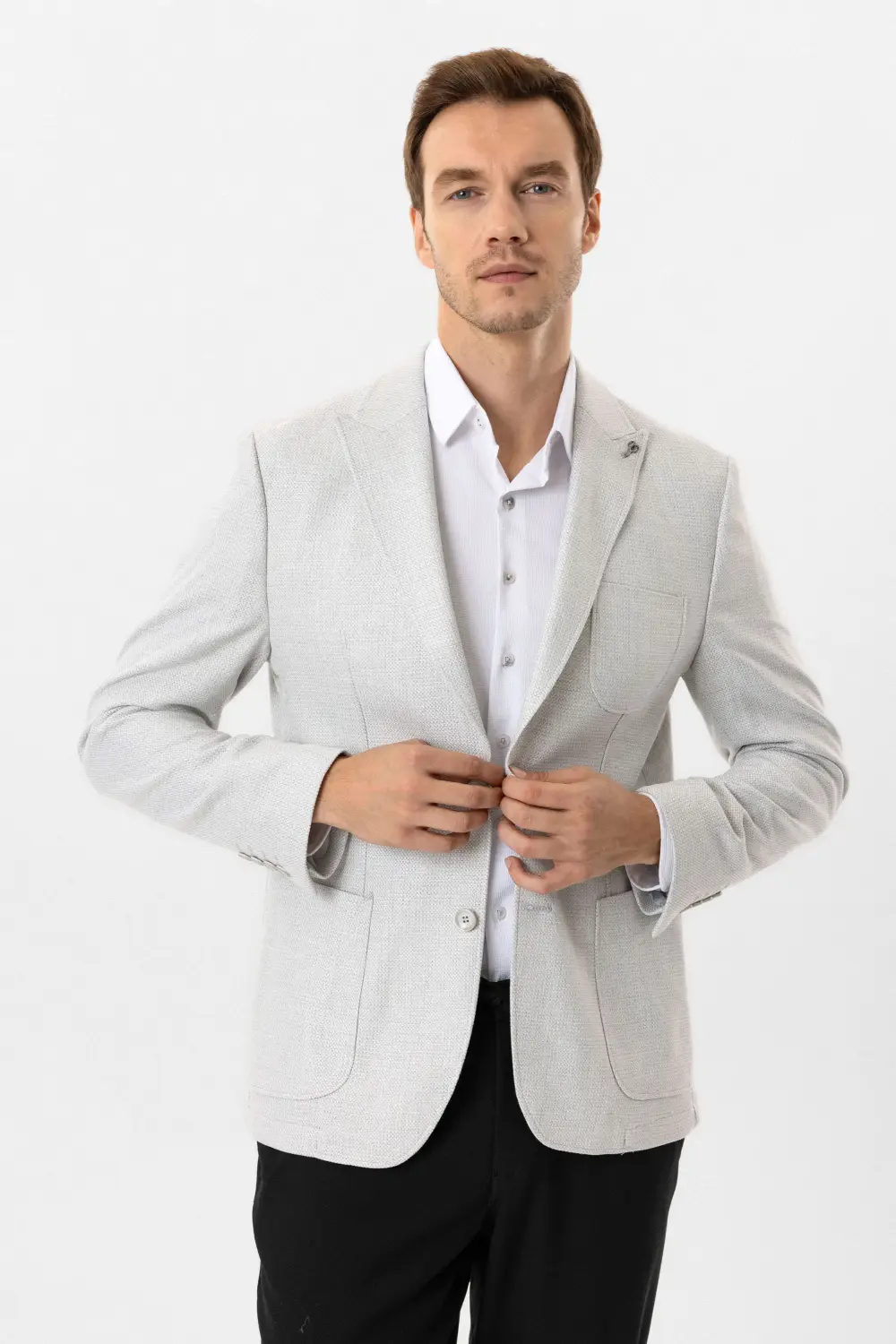 Slim Kalıp Desenli Ceket